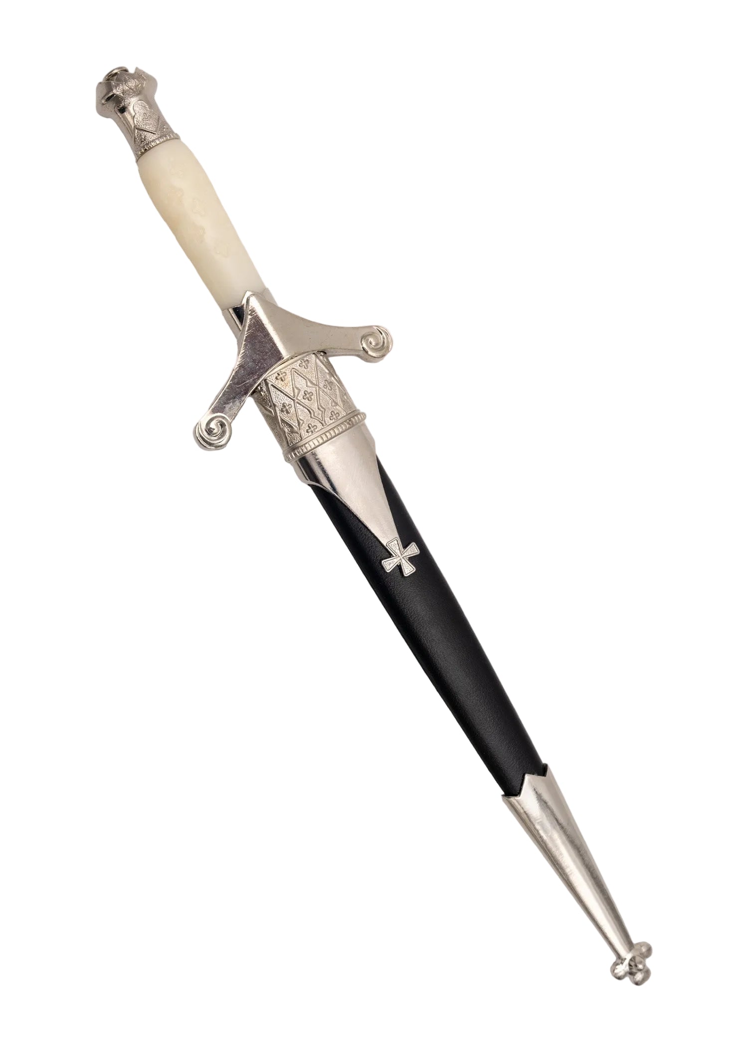 Imagen única de: Daga Templaria Decorativa con Vaina – Acero y Acabado Espejo