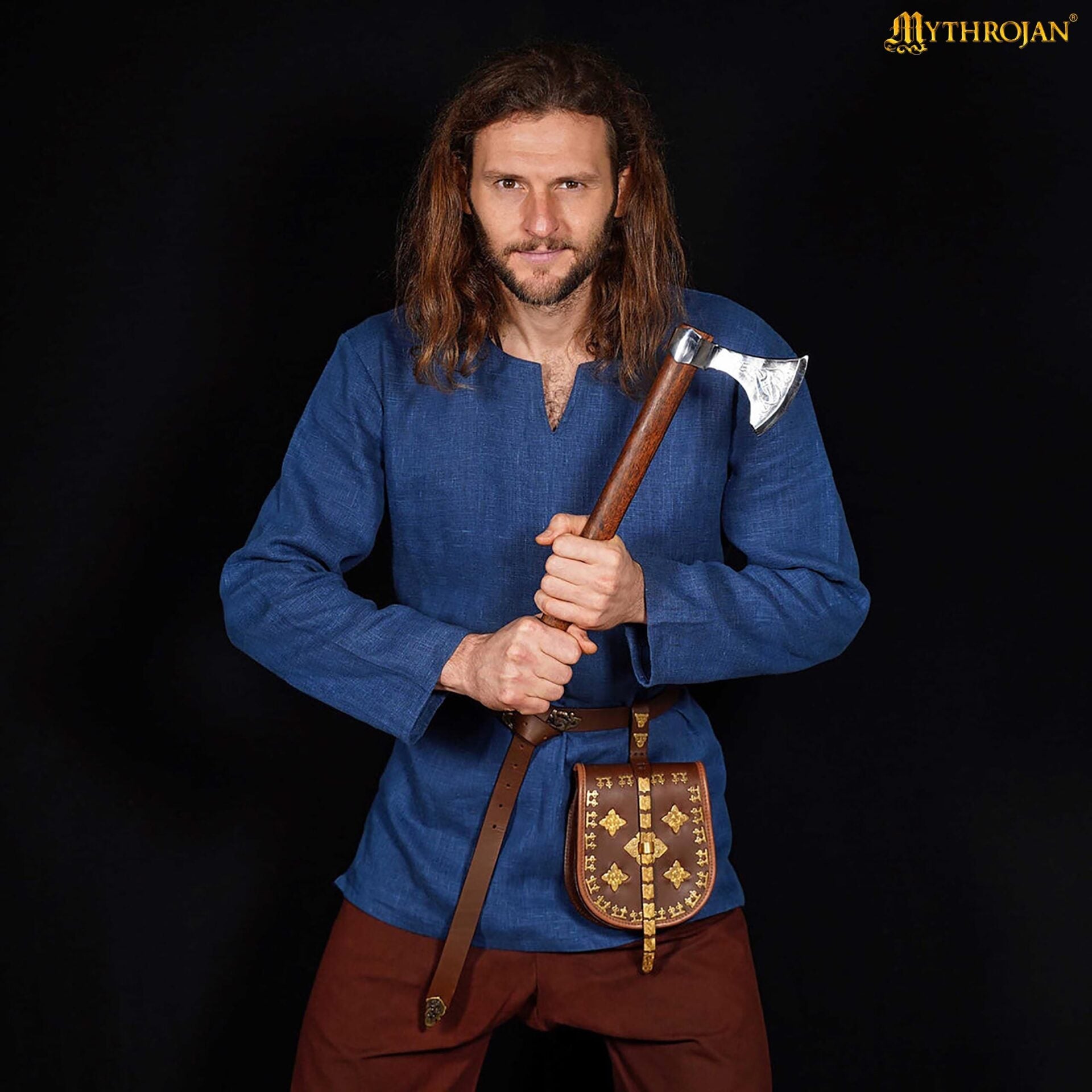 Túnica vikinga Sigrid de lino — corta para LARP y recreación - imagen 5