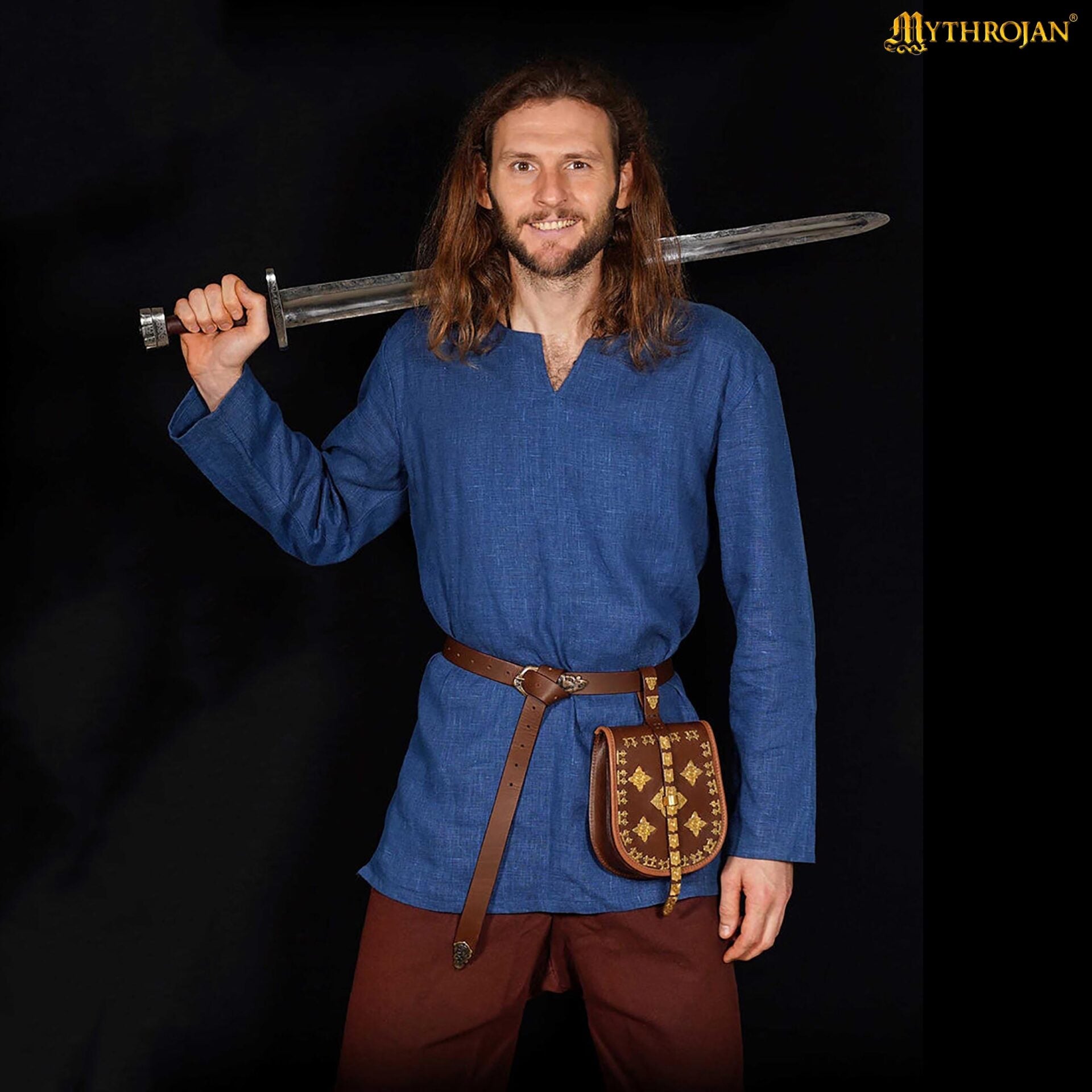 Túnica vikinga Sigrid de lino — corta para LARP y recreación - imagen 11