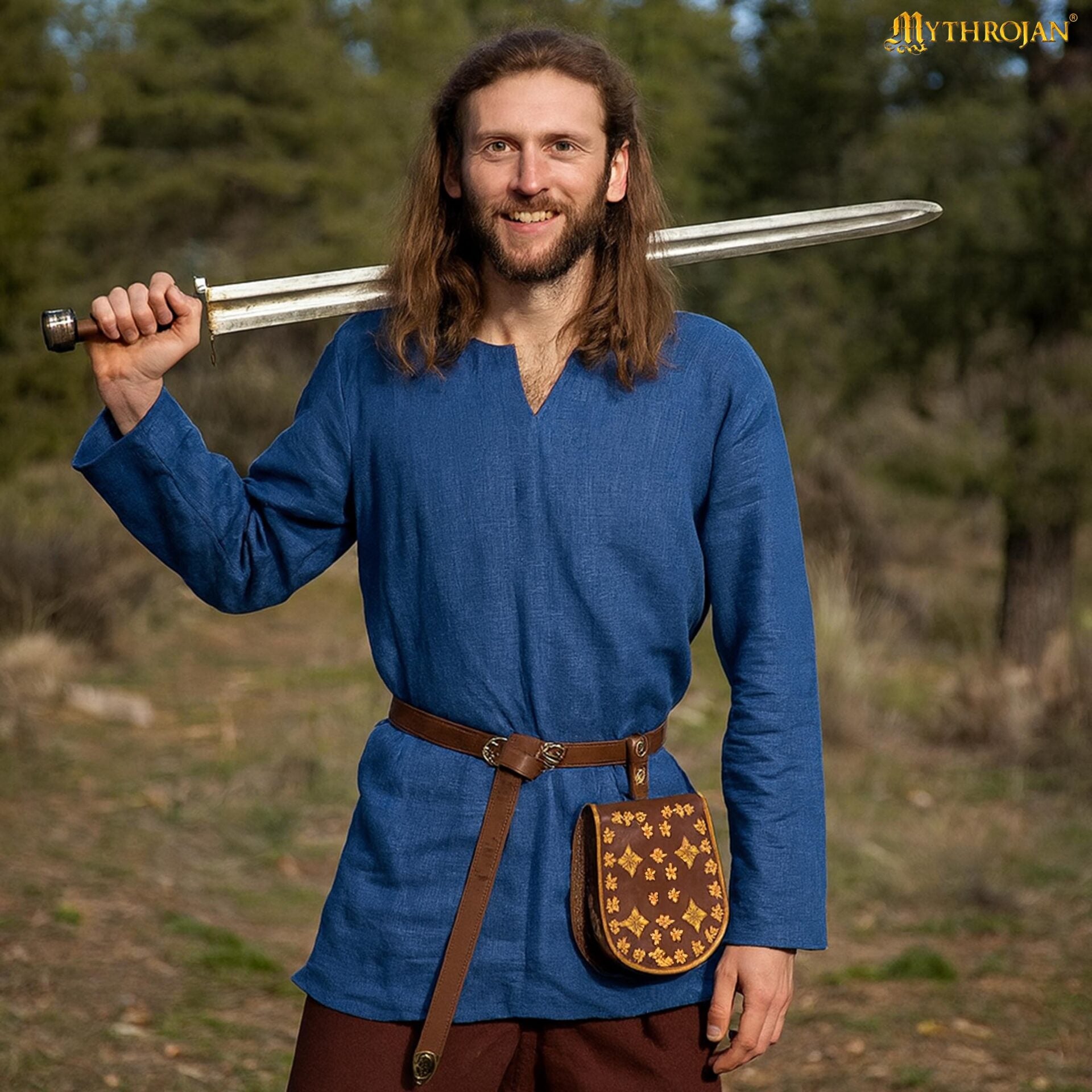 Túnica vikinga Sigrid de lino — corta para LARP y recreación - imagen 12