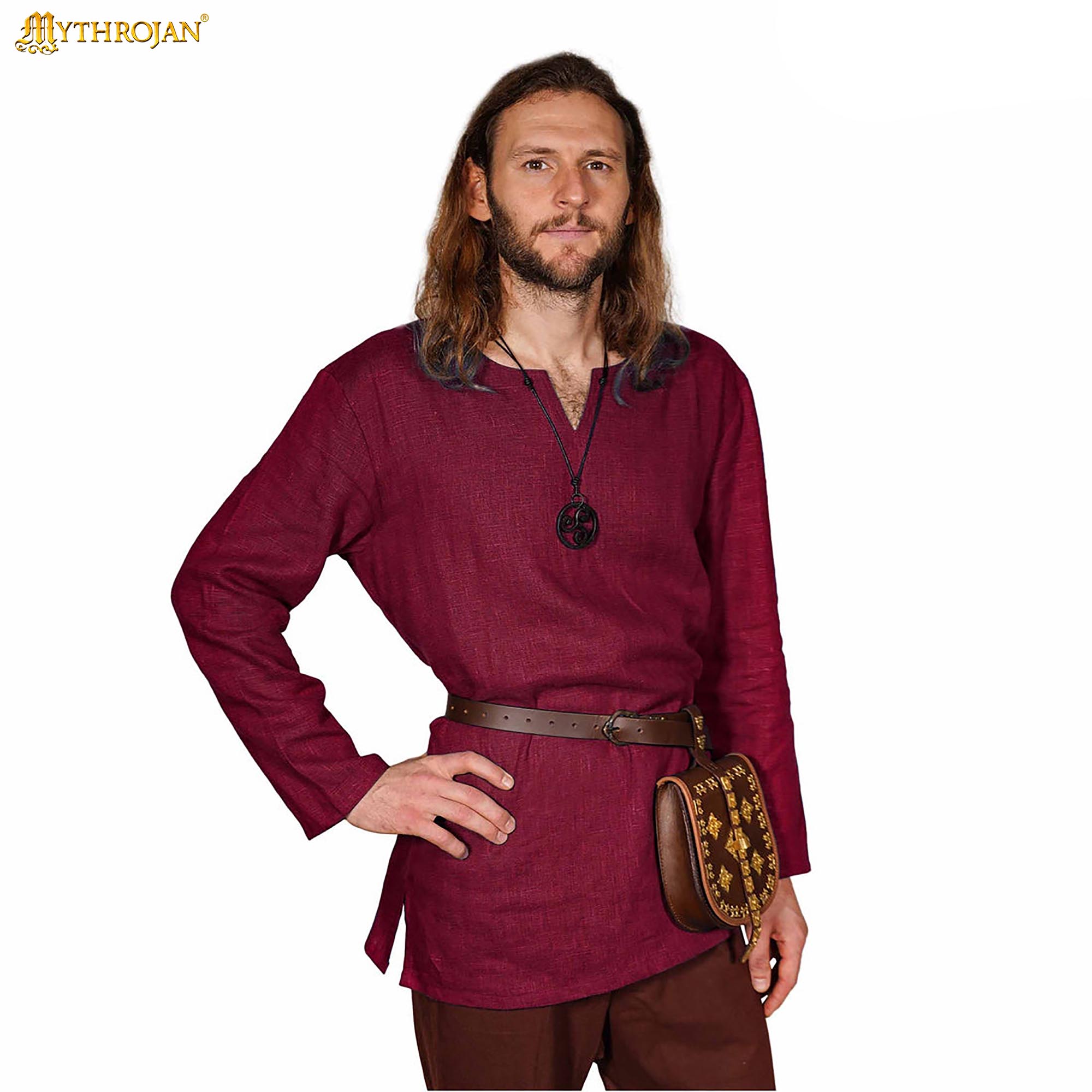 Túnica vikinga Sigrid de lino — corta para LARP y recreación - imagen 4