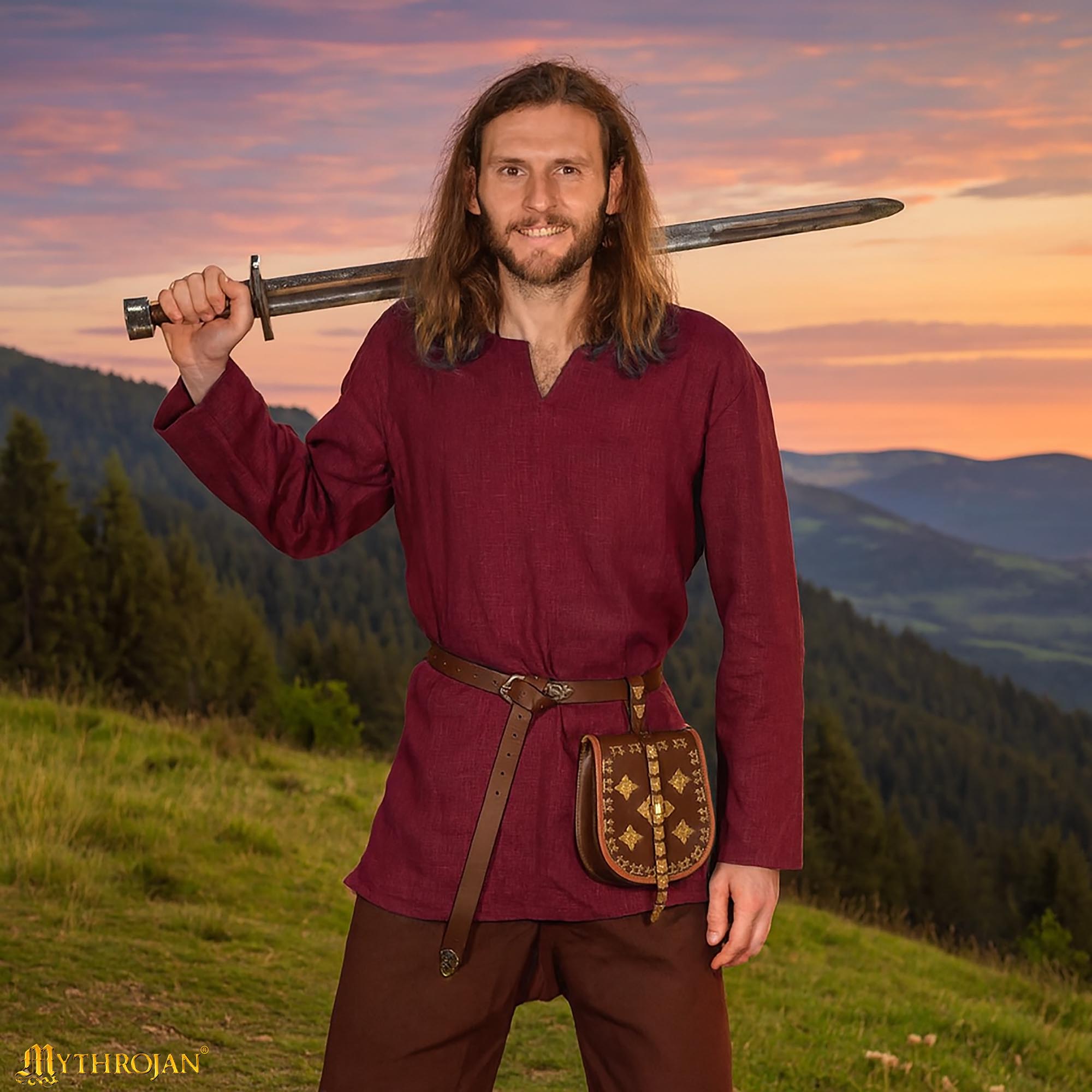 Túnica vikinga Sigrid de lino — corta para LARP y recreación - imagen 6