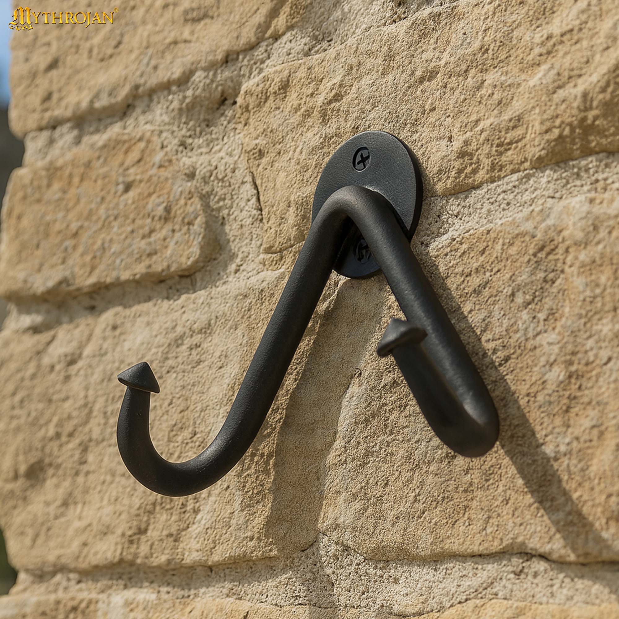 Soporte de pared forjado en hierro para espada — montura individual - imagen 4
