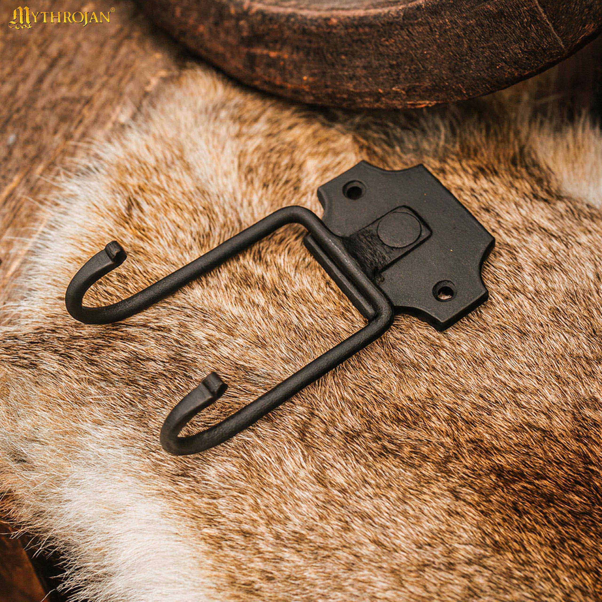 Soporte de pared forjado en hierro para espada — montura individual - imagen 5