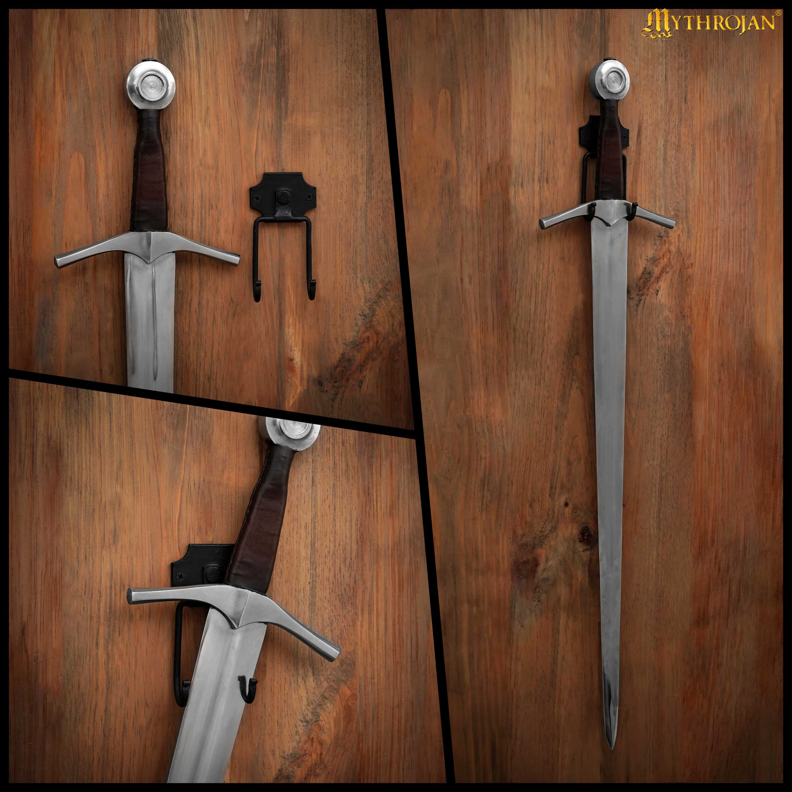Soporte de pared forjado en hierro para espada — montura individual - imagen 15