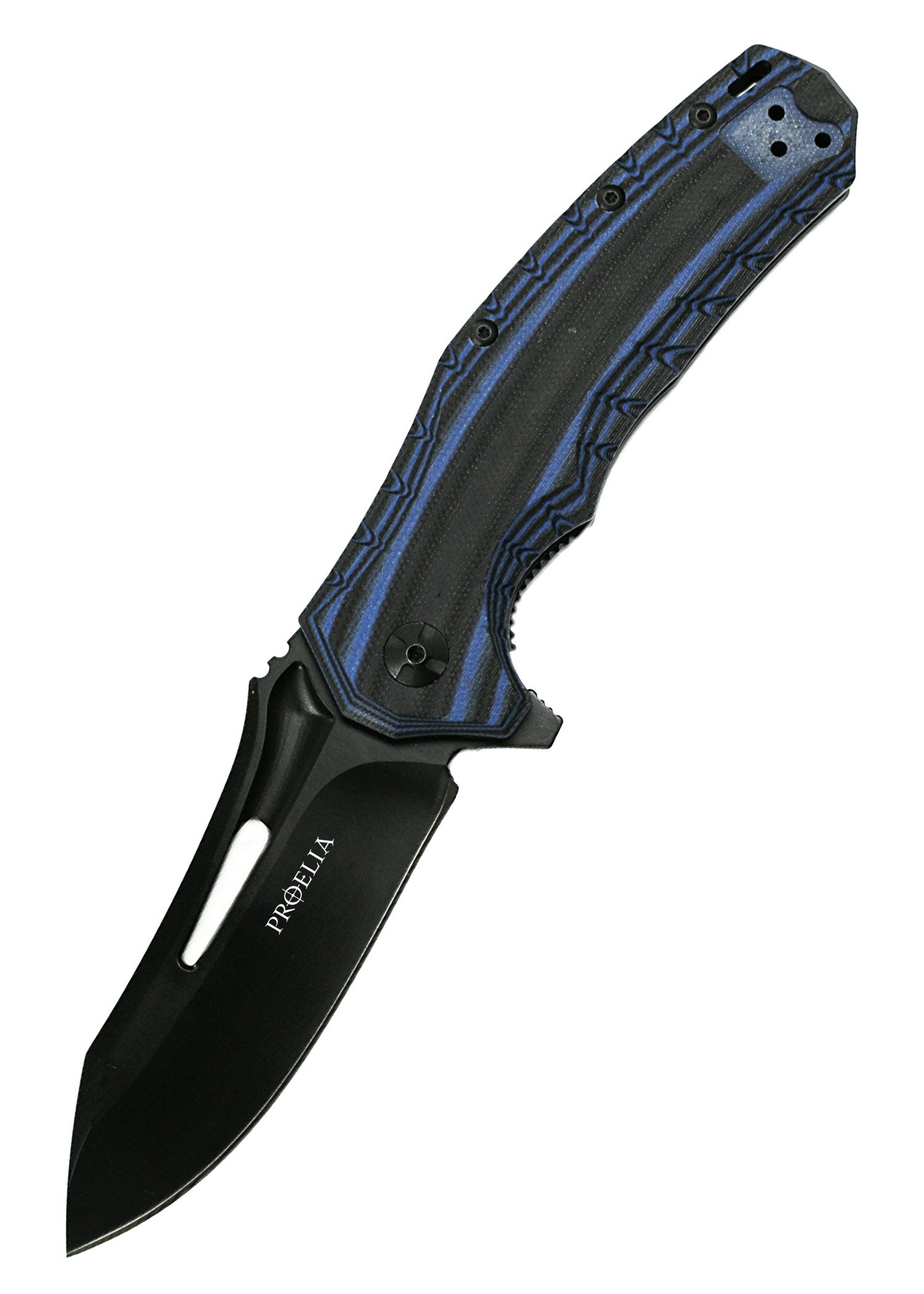 Imagen única de: Navaja De Bolsillo Proelia Drop Point, Negro Mate, Defcon