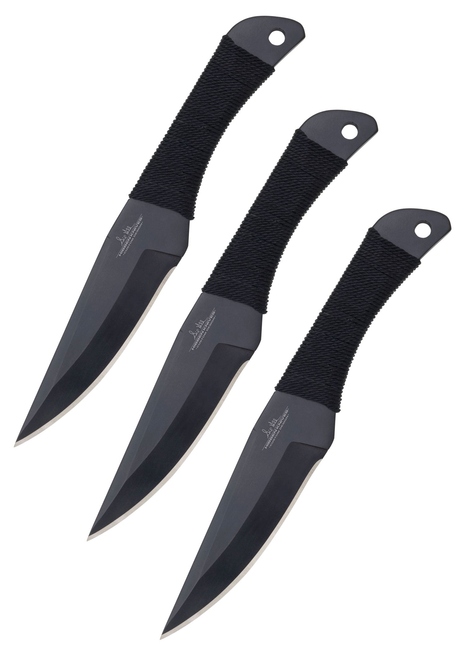 Imagen única de: Gil Hibben - Juego De 3 Cuchillos Arrojadizos Con Mango De Cuerda, Grandes, Negros