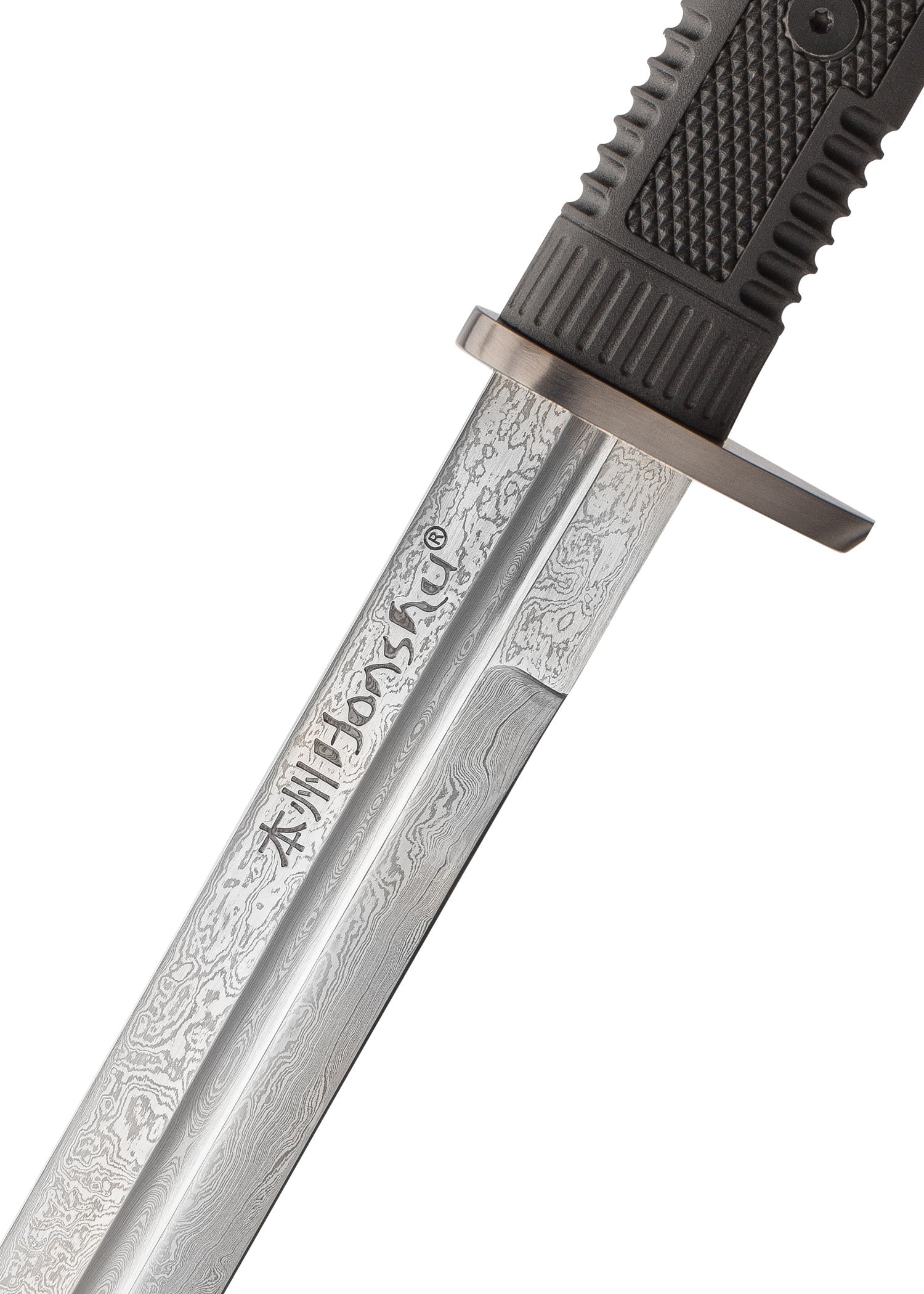 Imagen única de: Espada Honshu Boshin De Doble Filo Con Vaina, Damasco Oscuro, Afilada