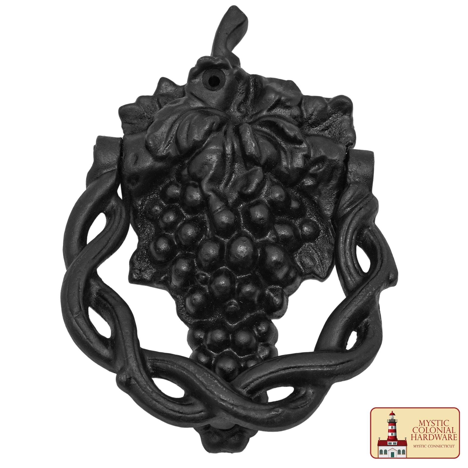 Aldaba de puerta en hierro fundido con racimo de uva, estilo vintage - imagen 5