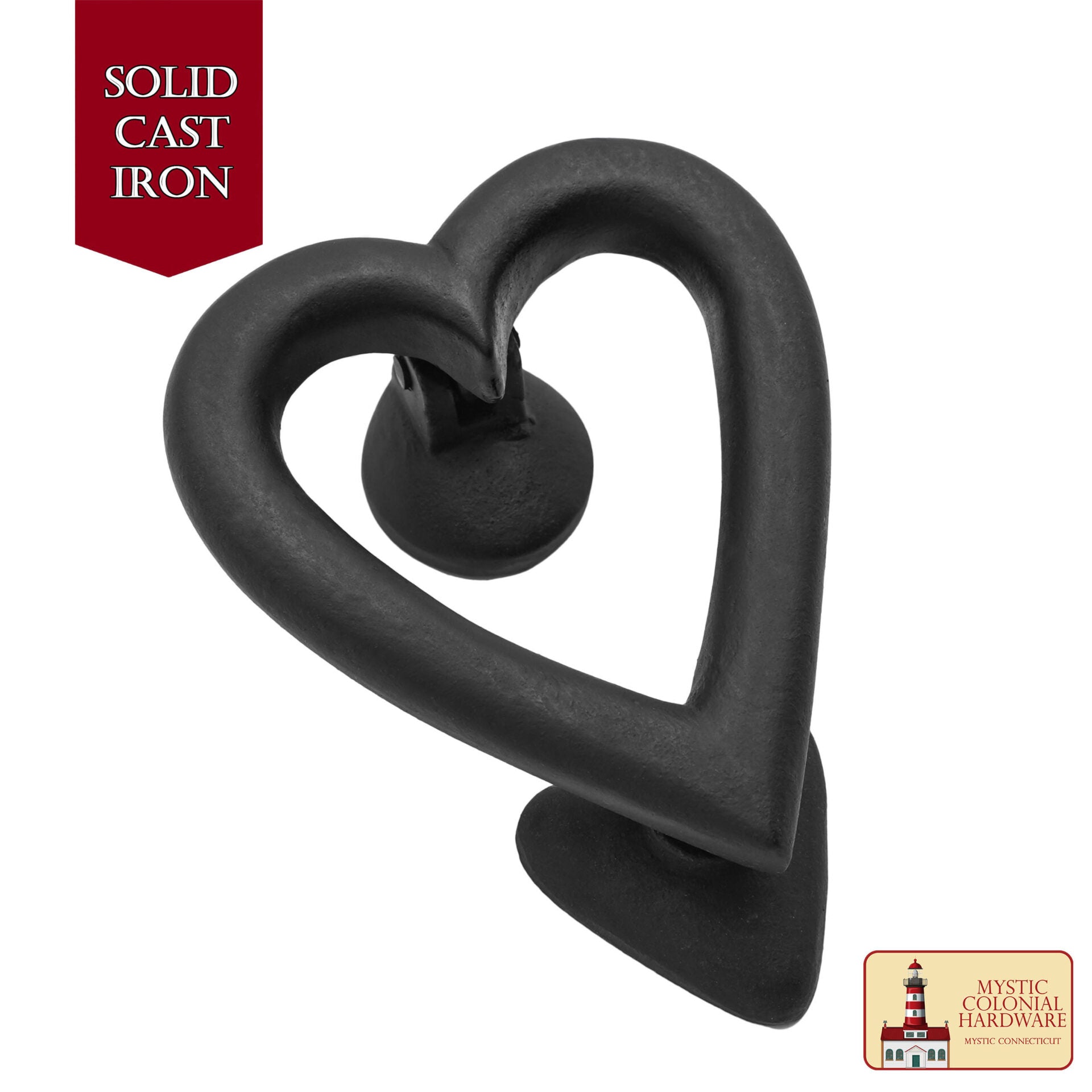 Aldaba de puerta con corazón en hierro forjado 4.5 x 4 pulg - imagen 4