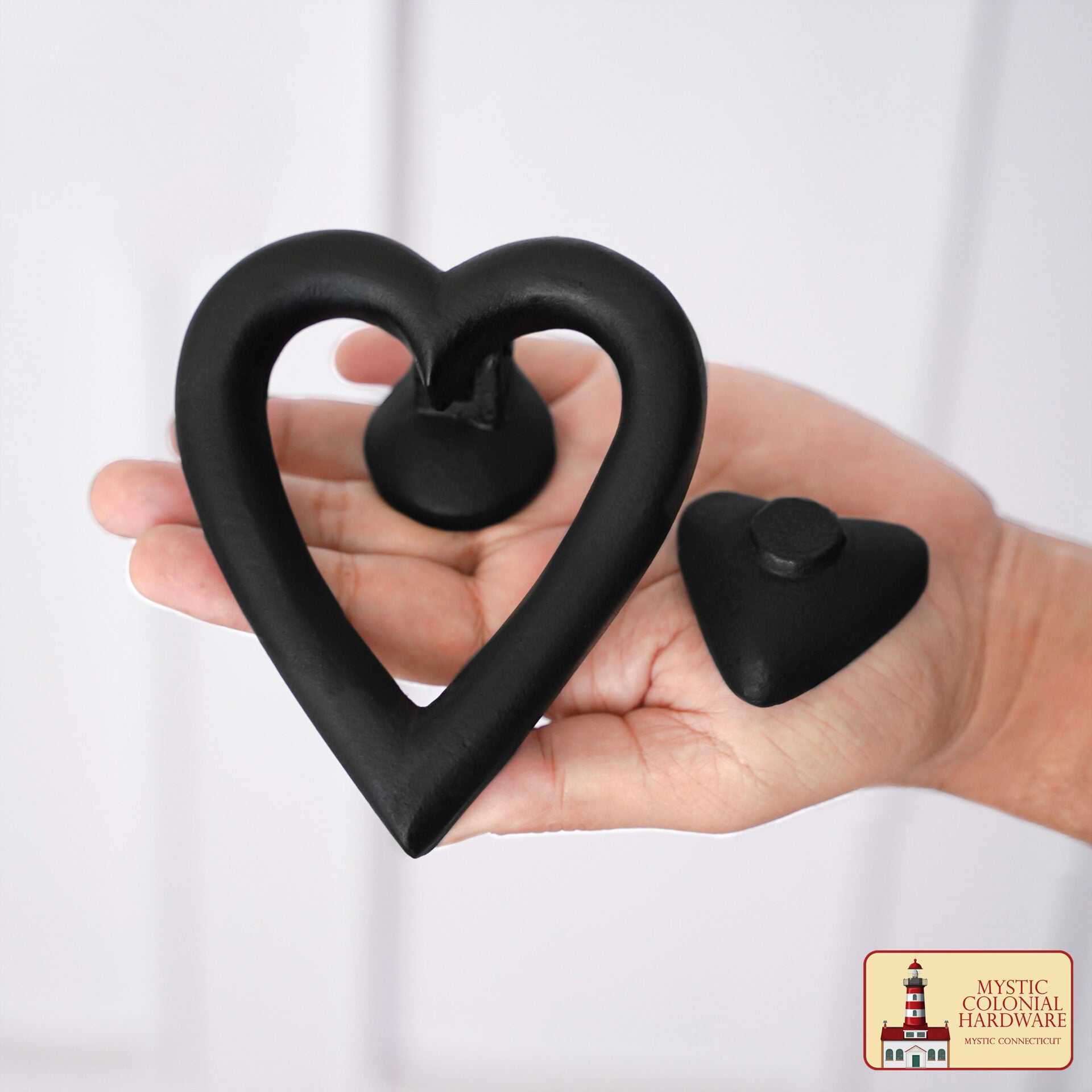 Aldaba de puerta con corazón en hierro forjado 4.5 x 4 pulg - imagen 6