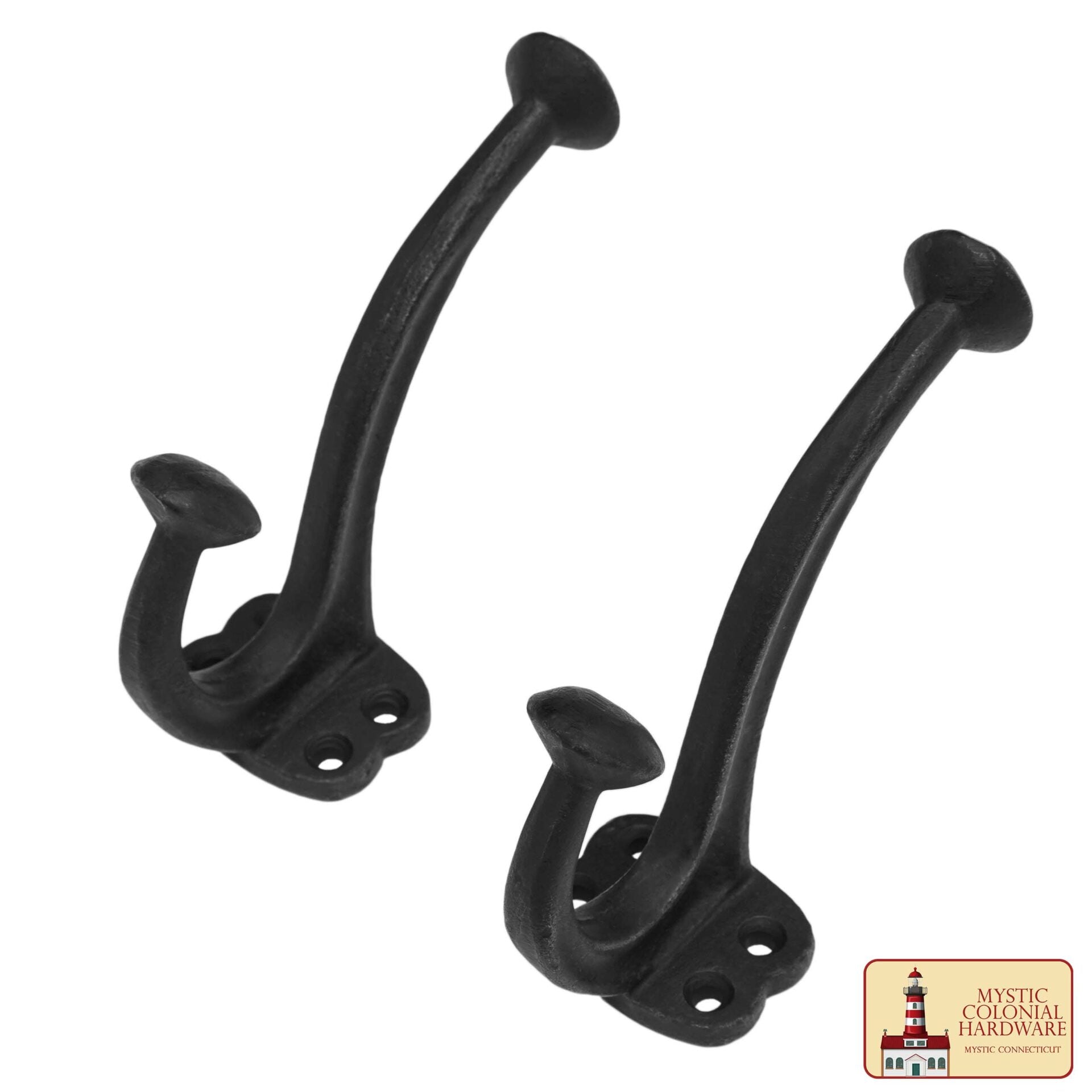 Imagen única de: Rústico de Hierro Fundido Ganchos de Pared, Heavy Duty Retro Utilidad Ganchos para Colgar el Abrigo, Bolsa, Toalla, Bata, Sombrero y Más, Acabado: Aceite Ennegrecido