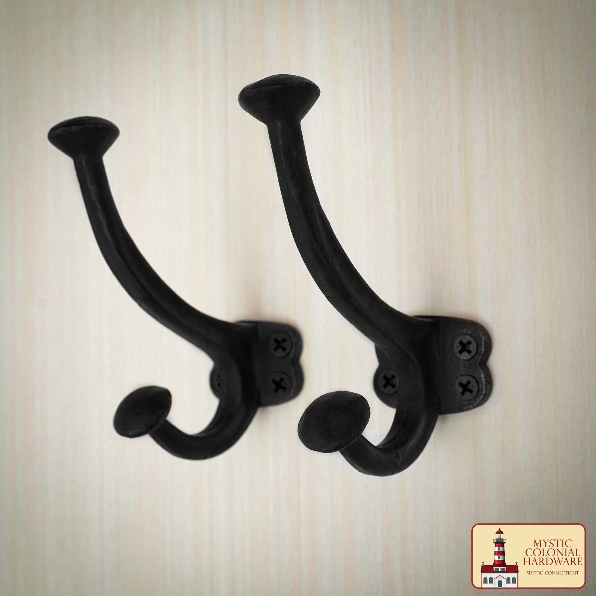 Imagen única de: Rústico de Hierro Fundido Ganchos de Pared, Heavy Duty Retro Utilidad Ganchos para Colgar el Abrigo, Bolsa, Toalla, Bata, Sombrero y Más, Acabado: Aceite Ennegrecido