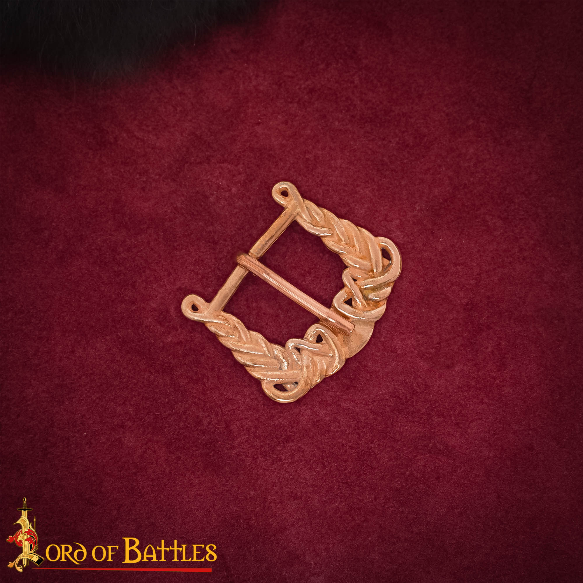 Hebilla vikinga de bronce con nudo para cinturones 2,5–3,5 cm - Regular Bronze Finish - S