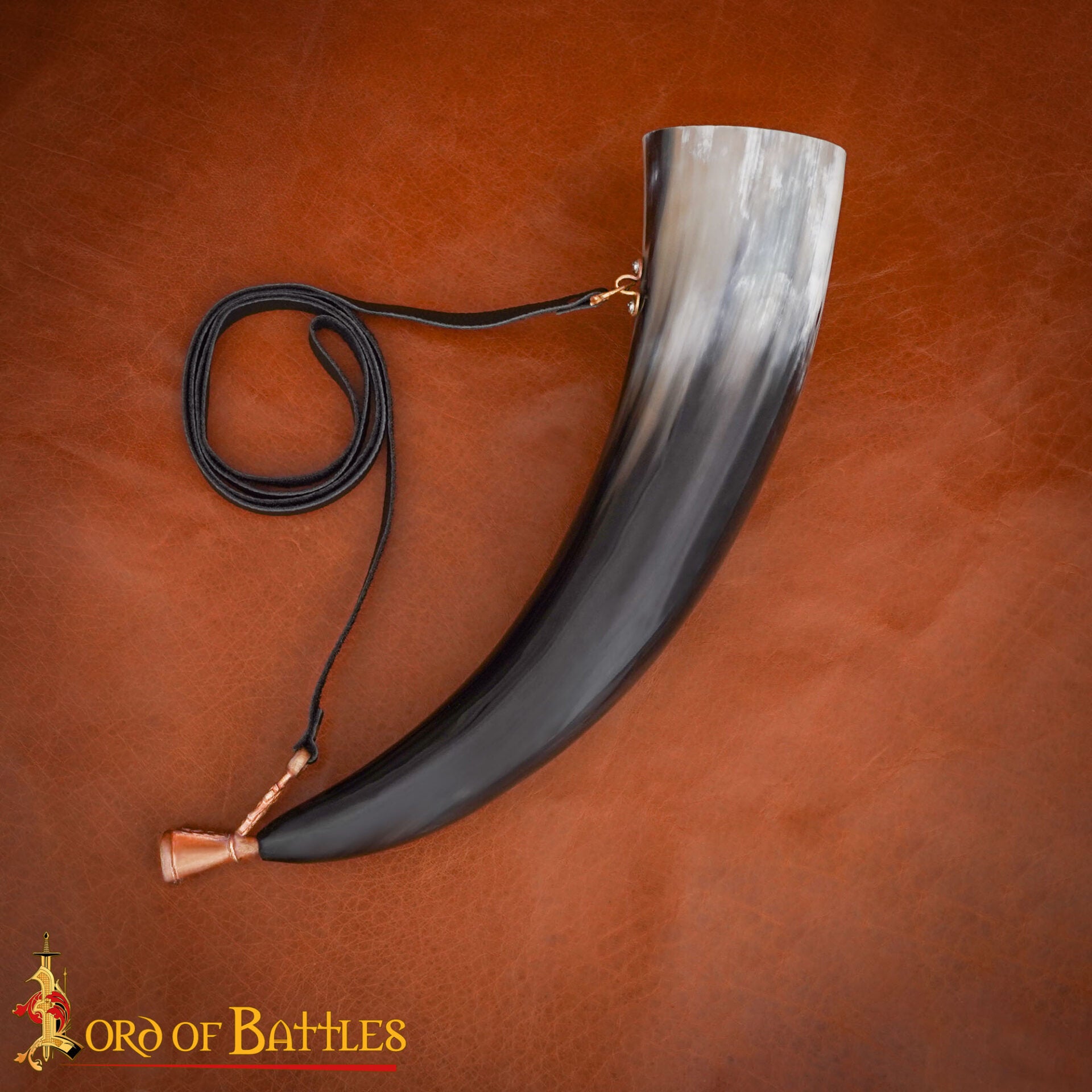 Imagen única de: Cuerno vikingo Gjallarhorn con boquilla de bronce (cera perdida) - imagen 13