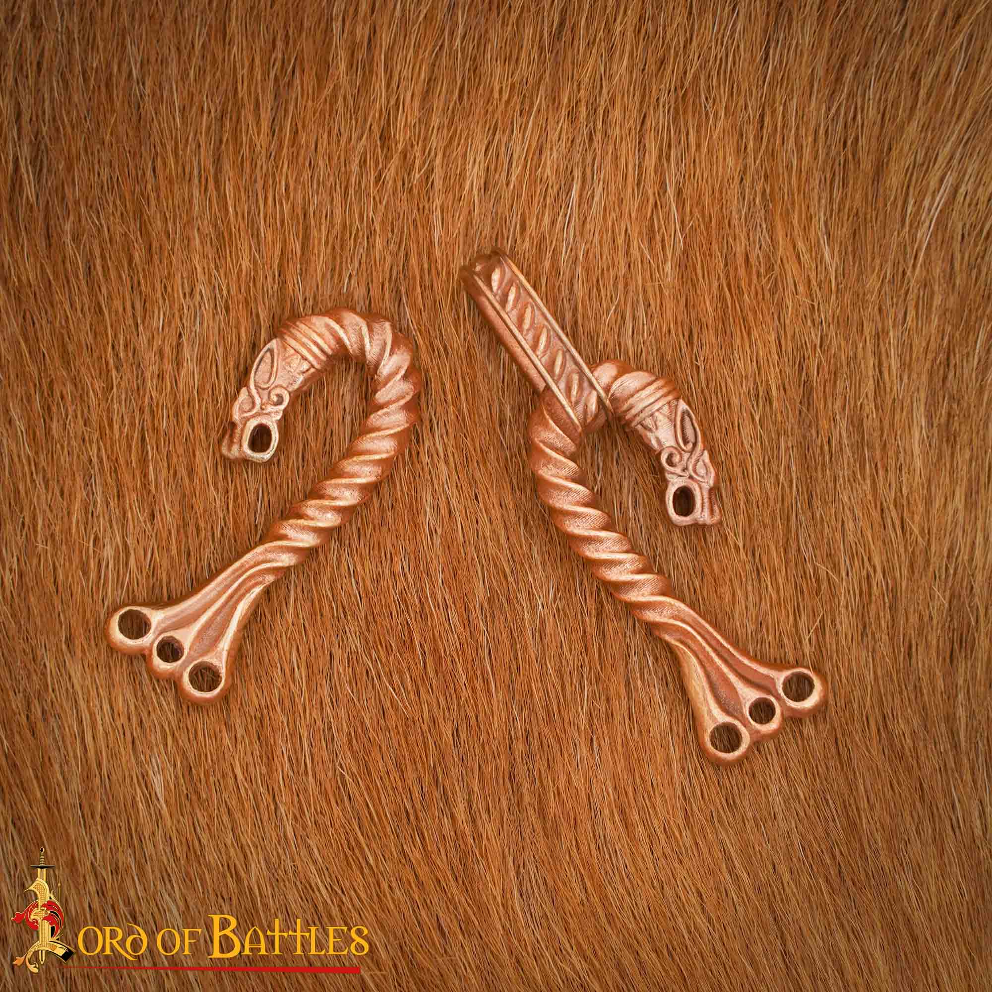 Broche vikingo de bronce para capa con cabezas de animal - cera perdida - imagen 107