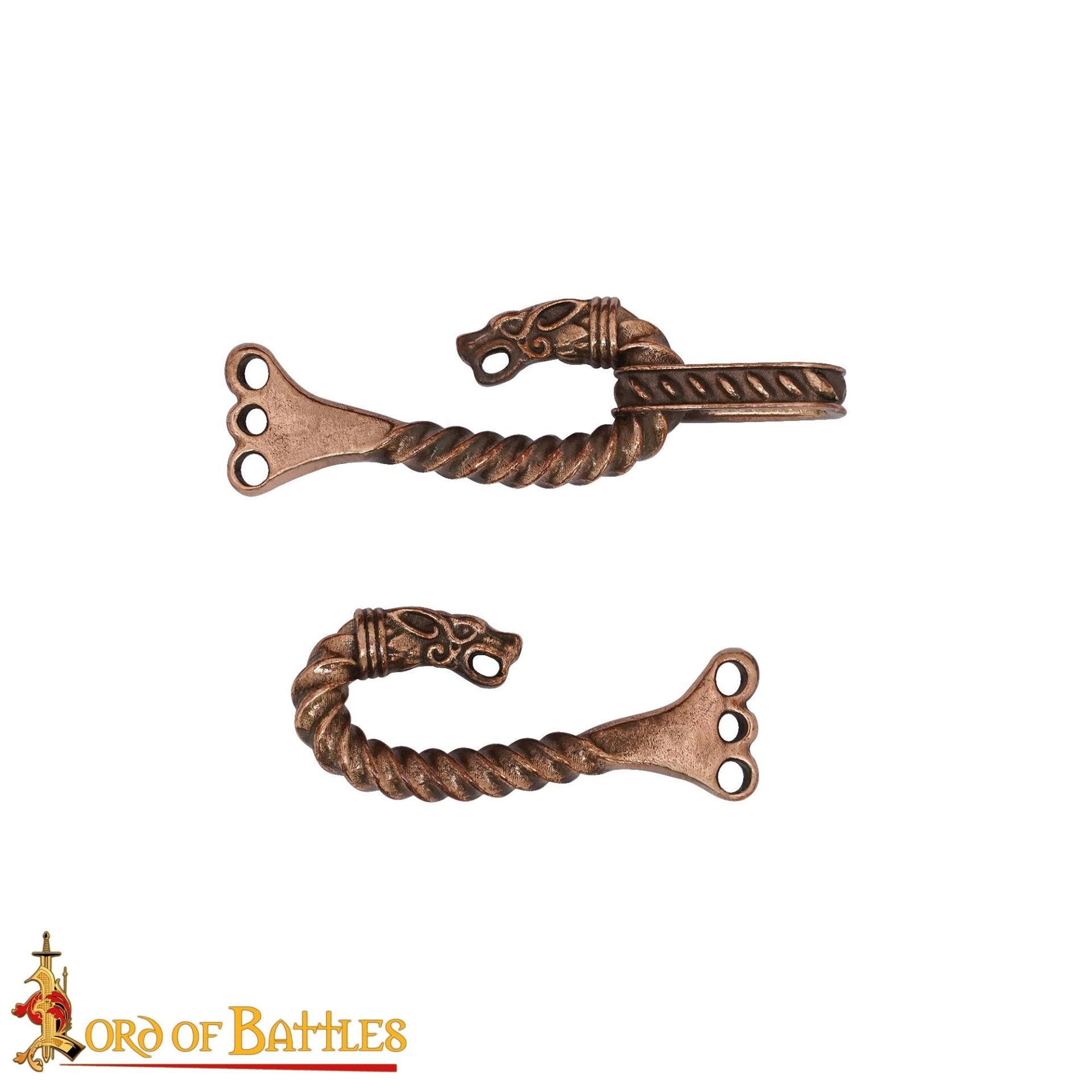 Broche vikingo de bronce para capa con cabezas de animal - cera perdida - imagen 101
