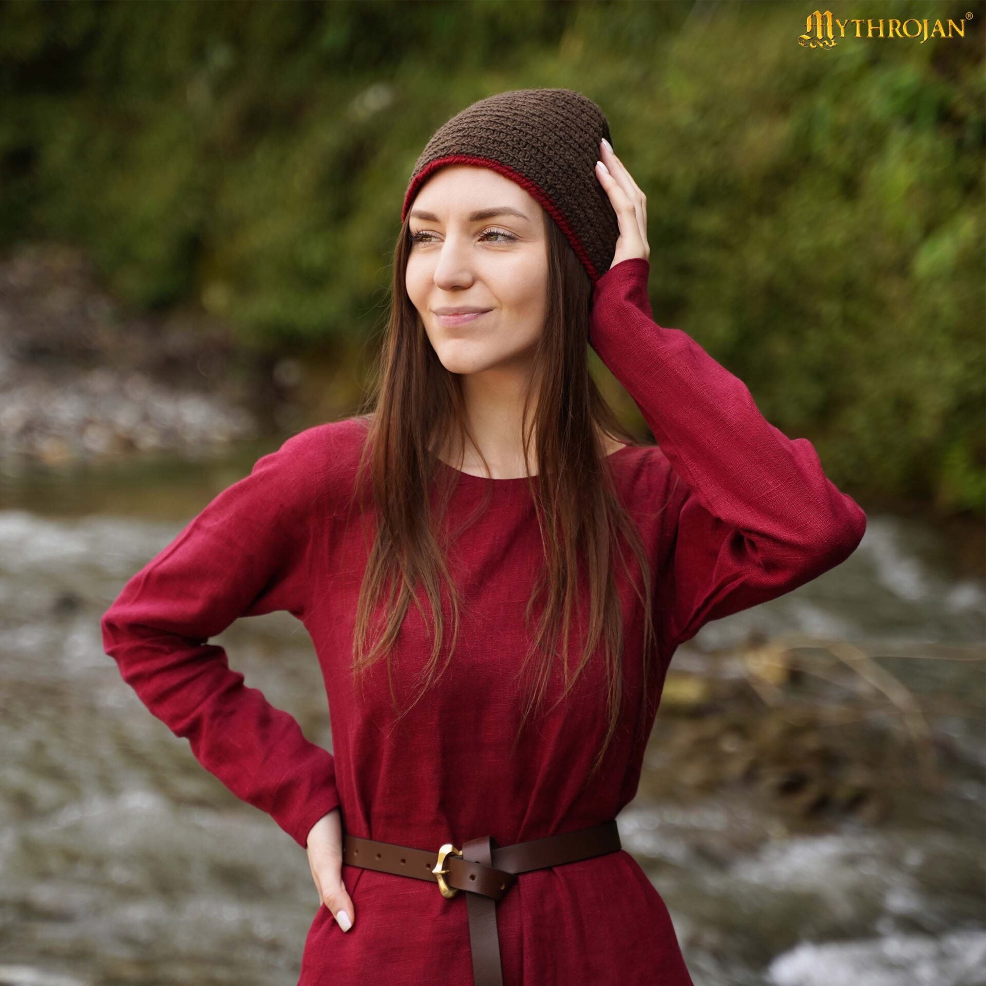 Gorro vikingo naalbinding de 100% lana, hecho a mano - imagen 2