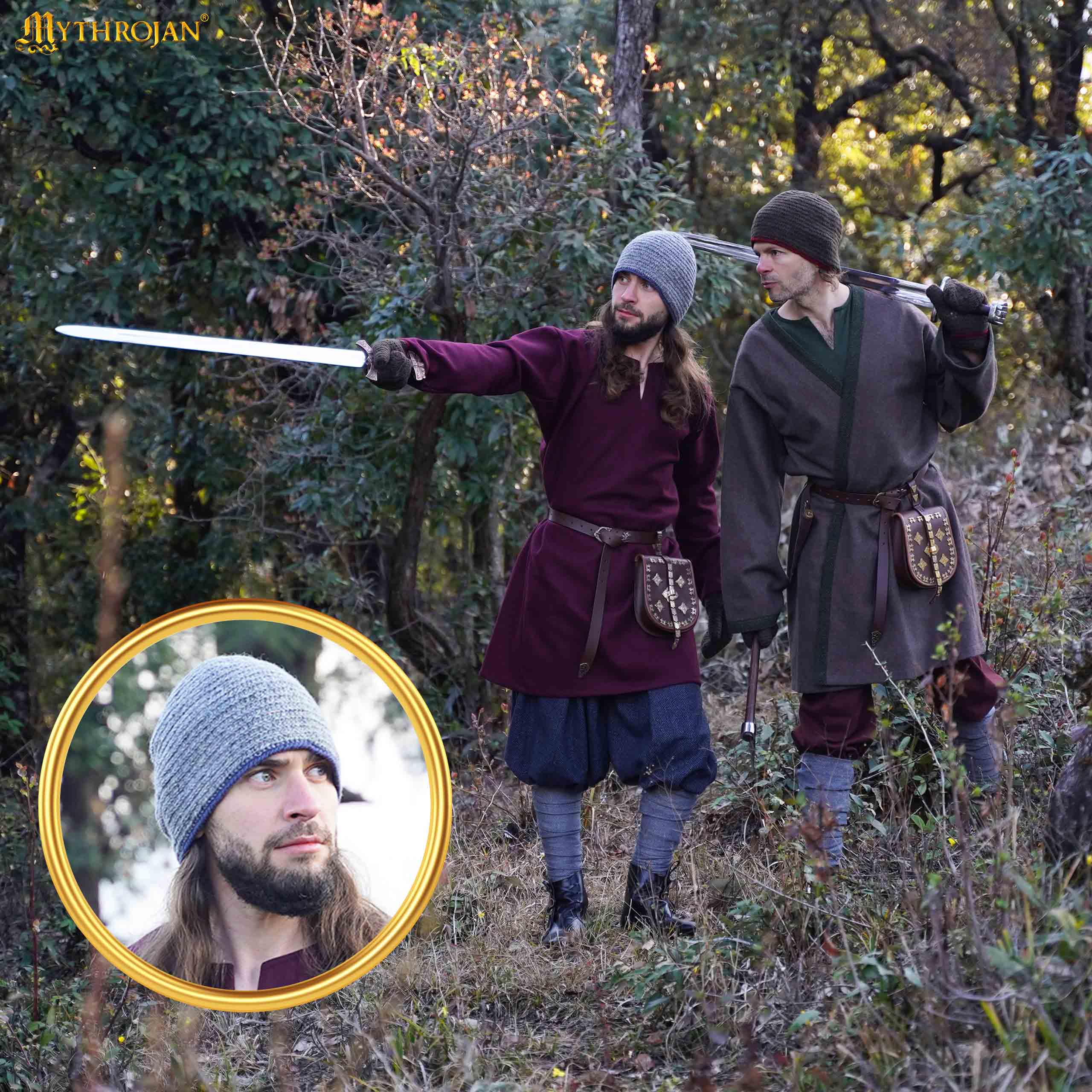 Gorro vikingo naalbinding de 100% lana, hecho a mano - imagen 5