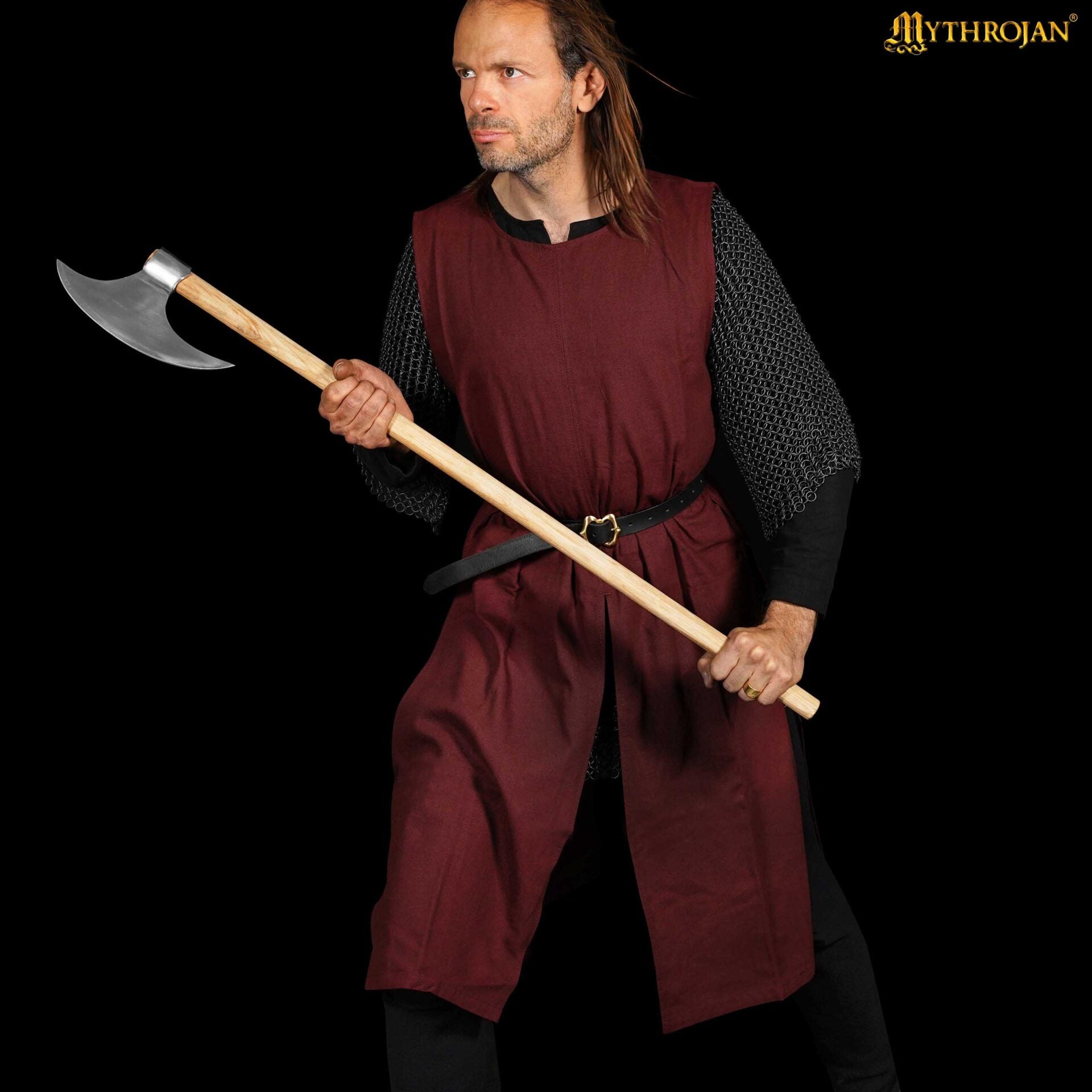 Tabardo medieval de algodón siglo XIV — sobrecota vikinga y normanda - Marrón - XXL/XXXL