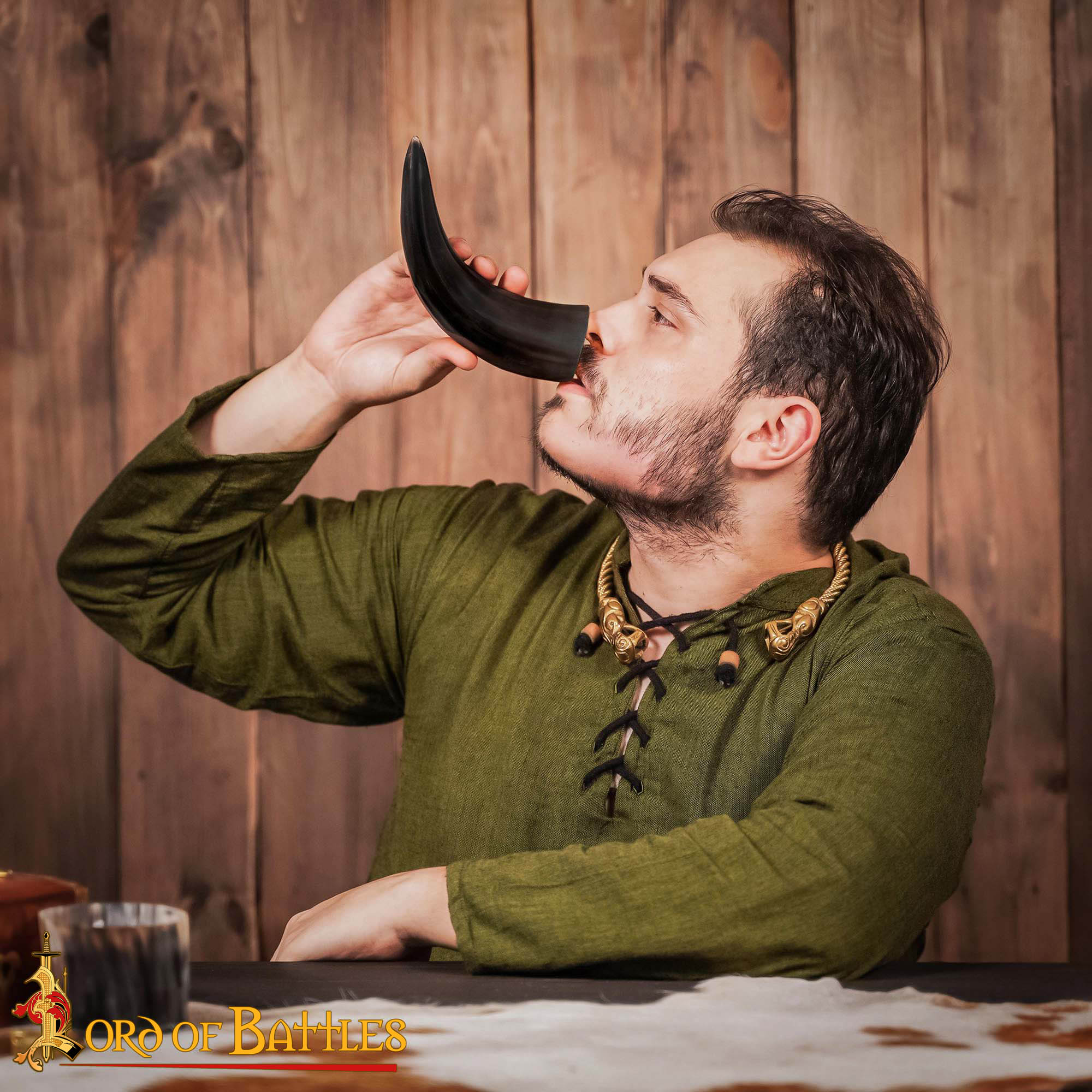 Imagen única de: Juego de 4 cuernos vikingos de beber 250 ml - cuerno de buey genuino - imagen 8