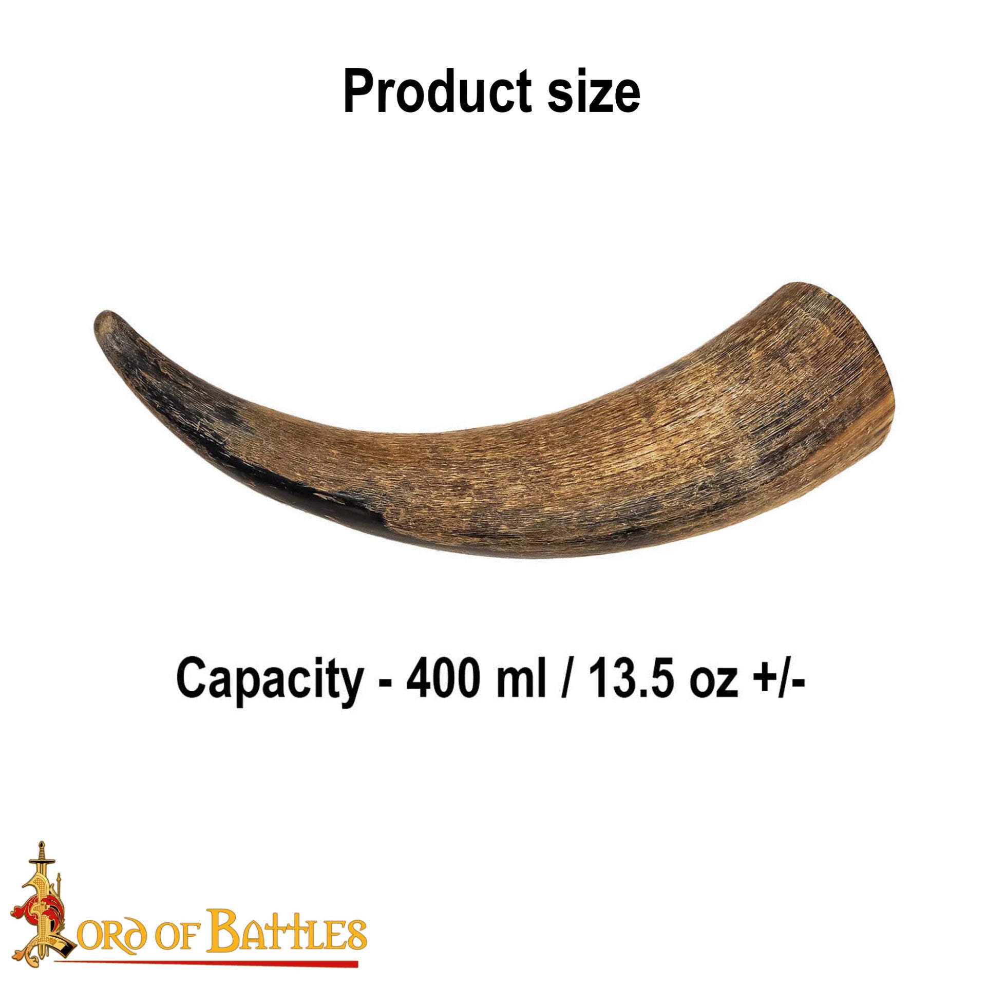 Cuerno vikingo de buey natural — Vaso artesanal para hidromiel - imagen 14