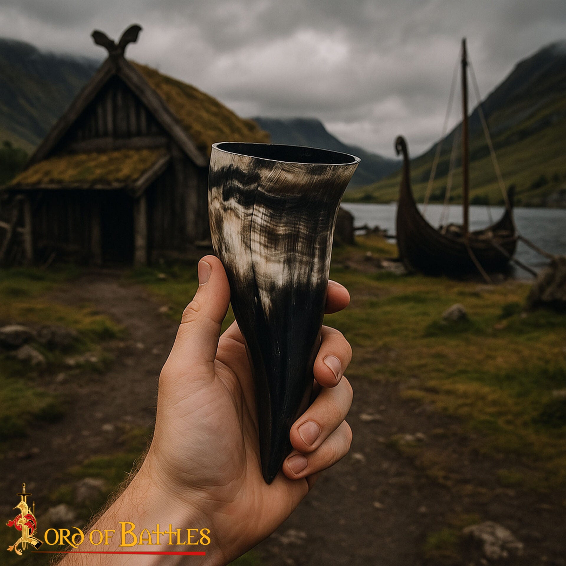 Imagen única de: Vikingo Cuerno de Buey para Beber - Taza de Cuerno Natural Pulido Artesanal (200 Ml)