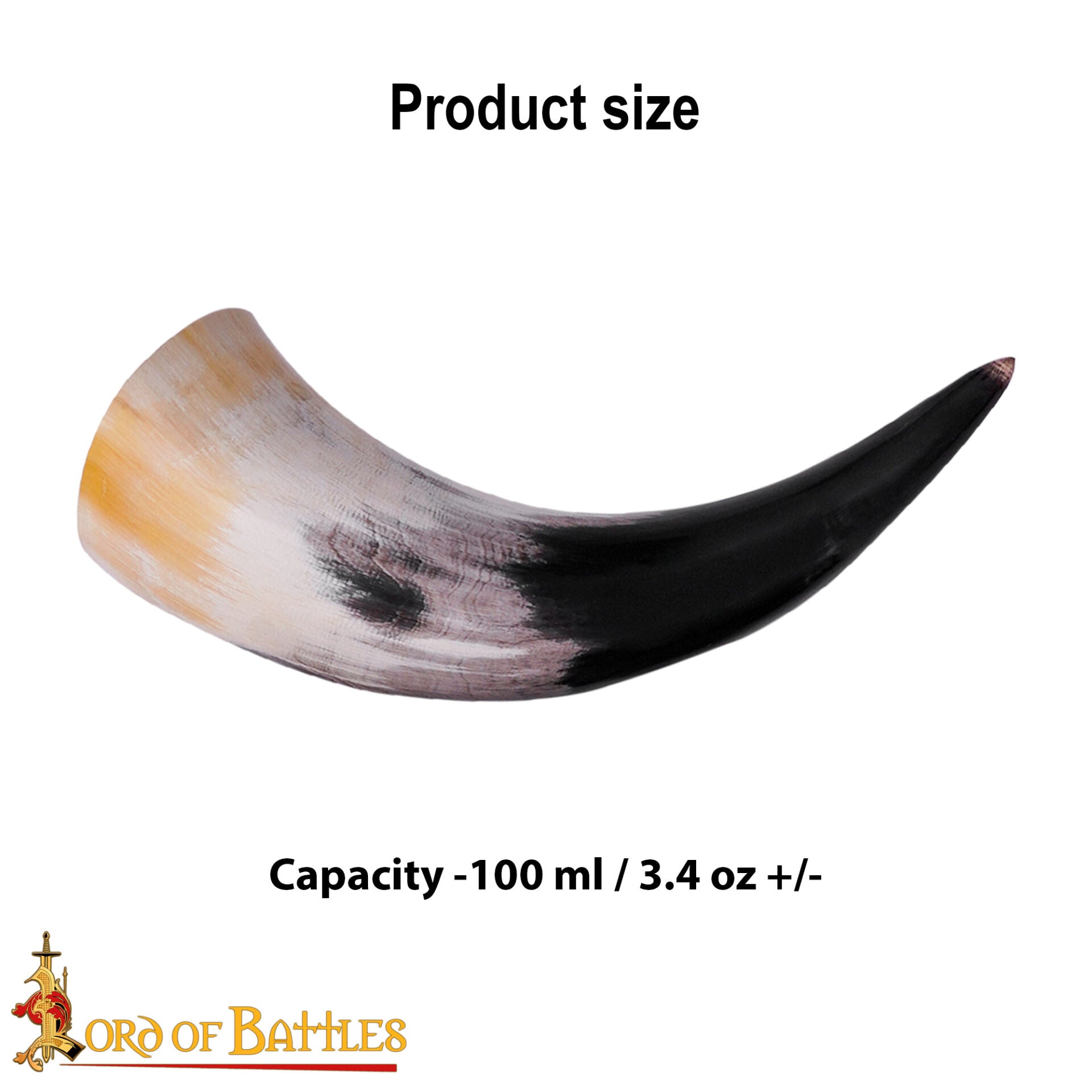 Set vikingo de 3 cuernos de beber de buey con bolsa de lona - imagen 3