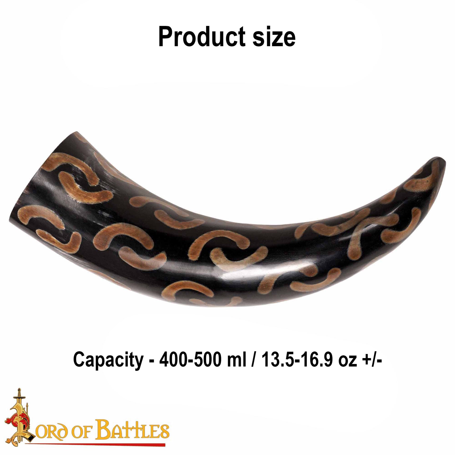 Imagen única de: Cuerno bebedor Charred Crescents 400–500 ml, hecho a mano en cuerno de buey