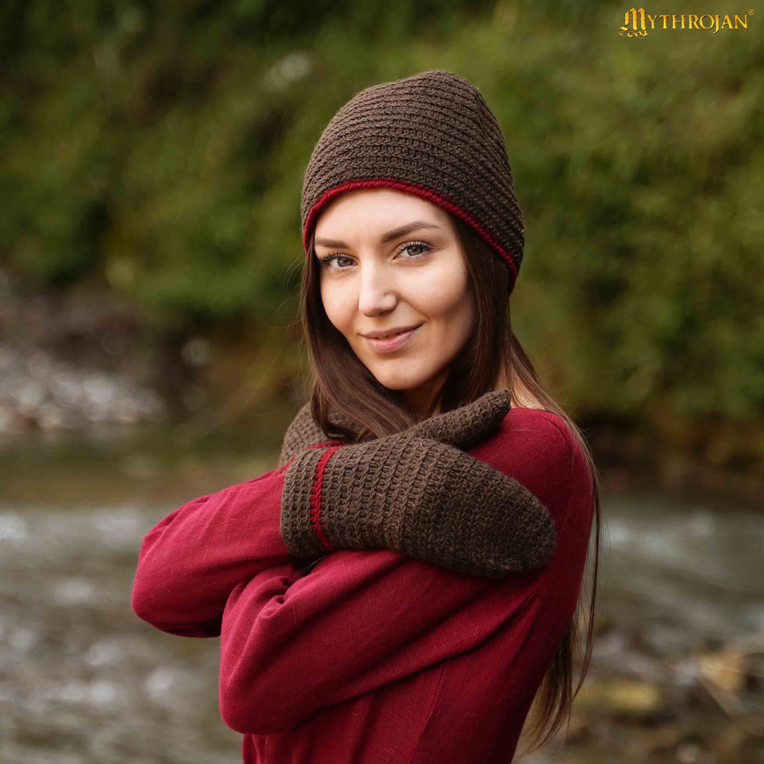 Imagen única de: Manoplas naalbinding de lana 100% — estilo vikingo