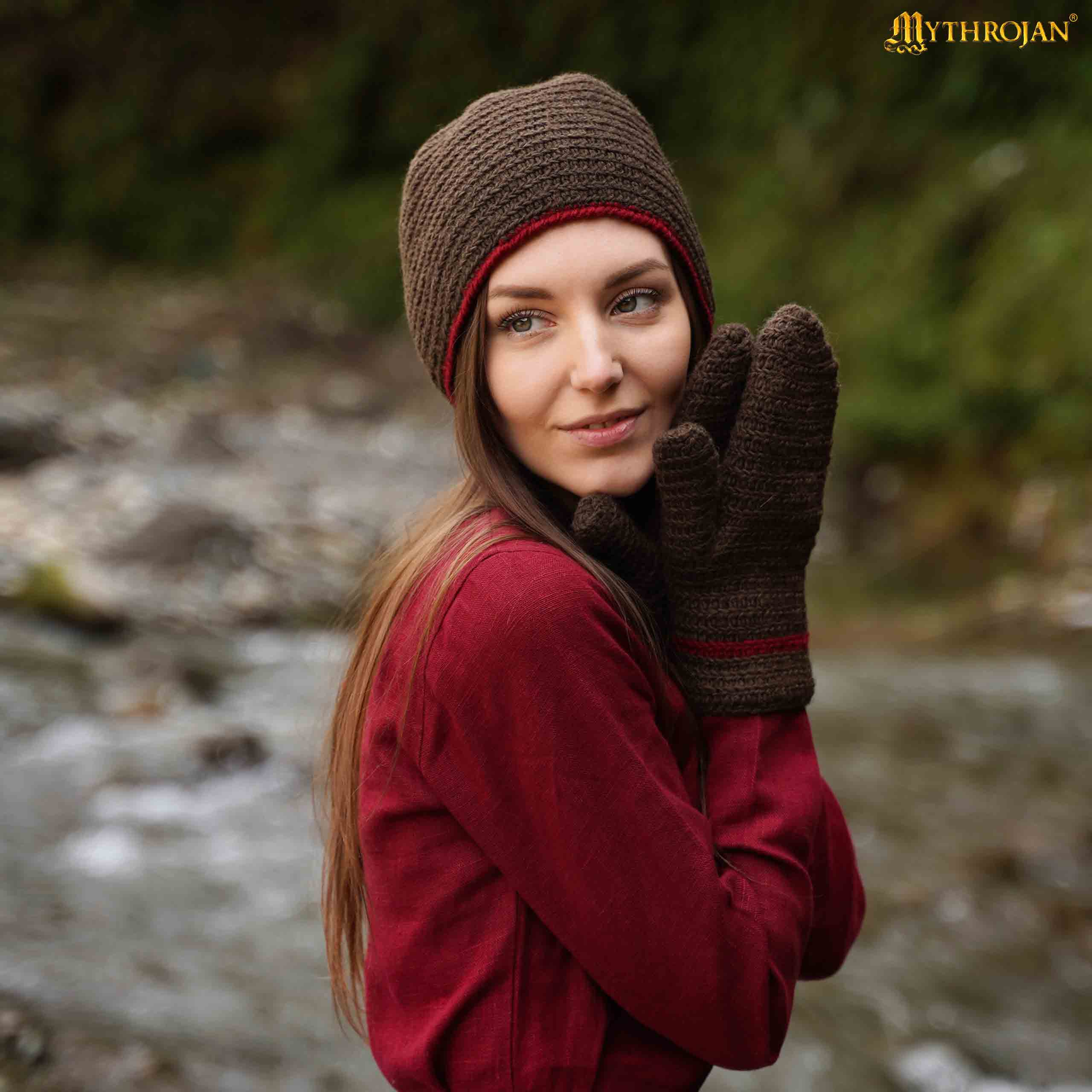 Imagen única de: Manoplas naalbinding de lana 100% — estilo vikingo