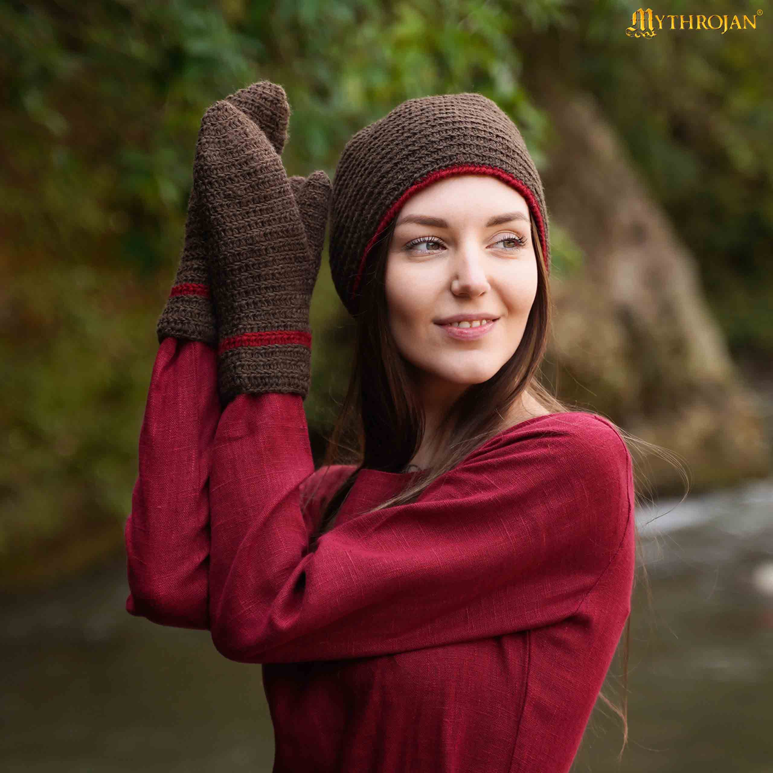 Imagen única de: Manoplas naalbinding de lana 100% — estilo vikingo
