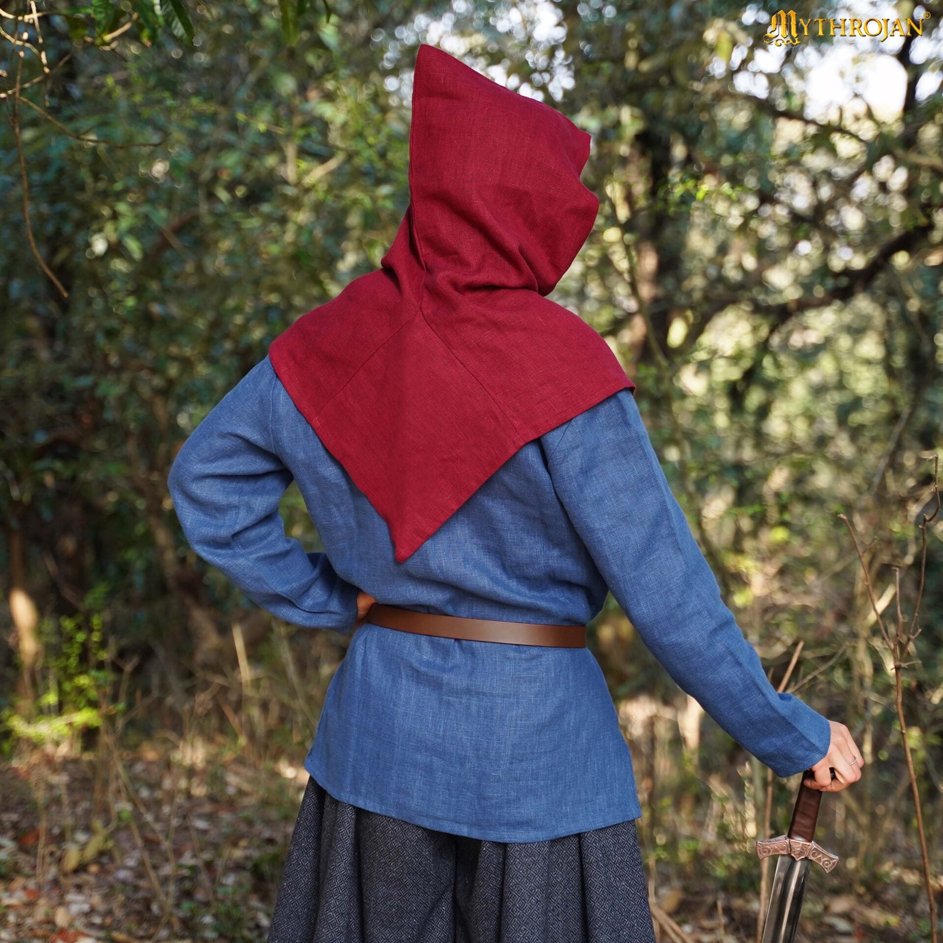 Capucha vikinga Skjoldehamn de lino 100% para recreación - imagen 5
