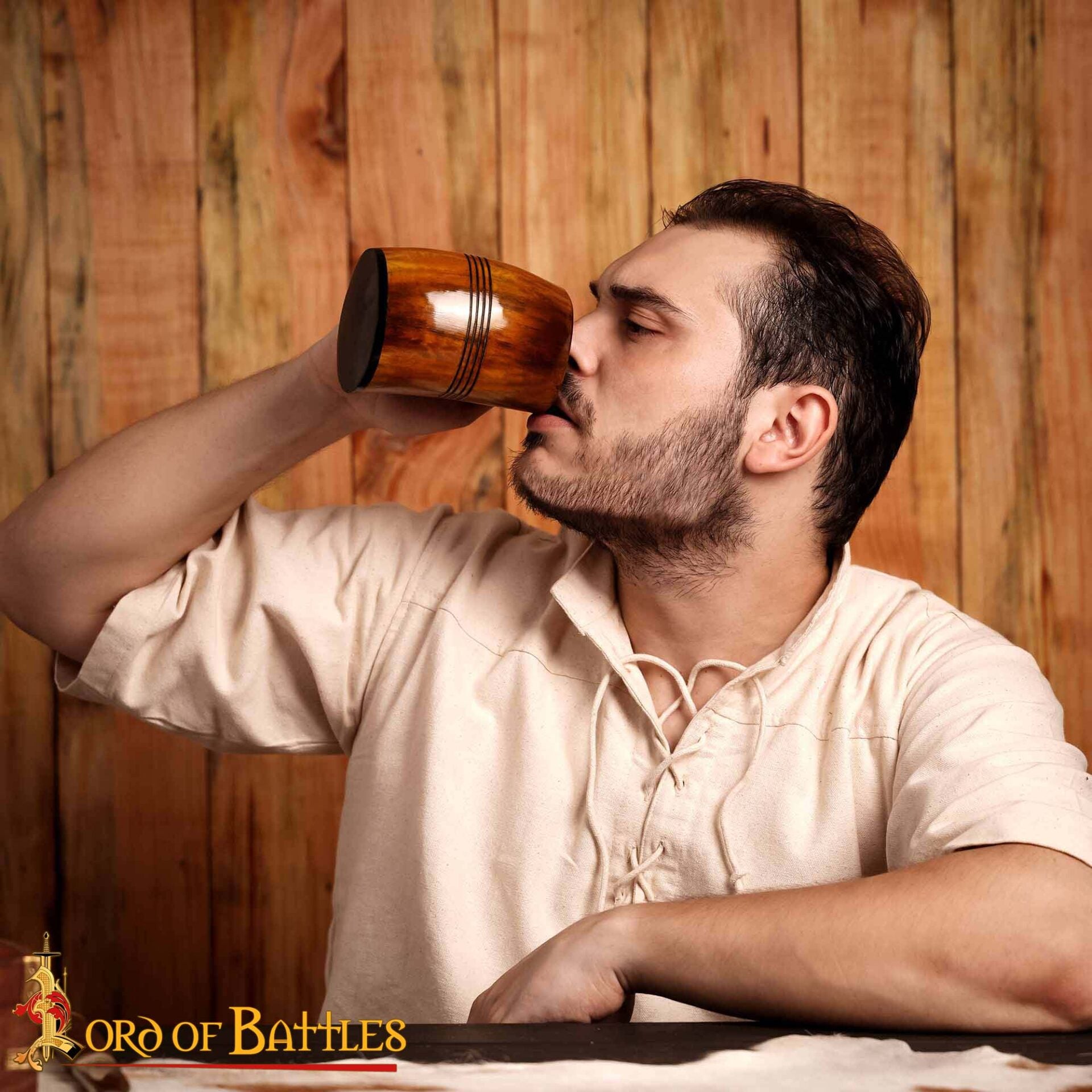 Jarra vikinga de cuerno de buey 500 ml - hecha a mano - imagen 2