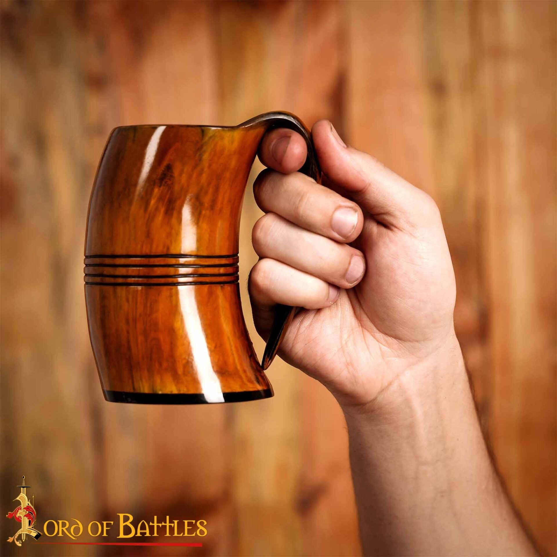 Jarra vikinga de cuerno de buey 500 ml - hecha a mano - imagen 7