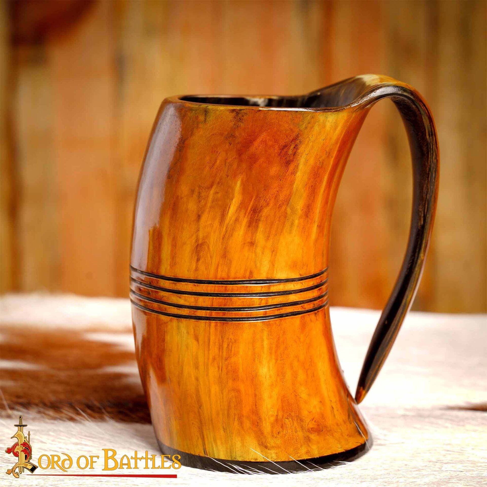 Jarra vikinga de cuerno de buey 500 ml - hecha a mano - imagen 8