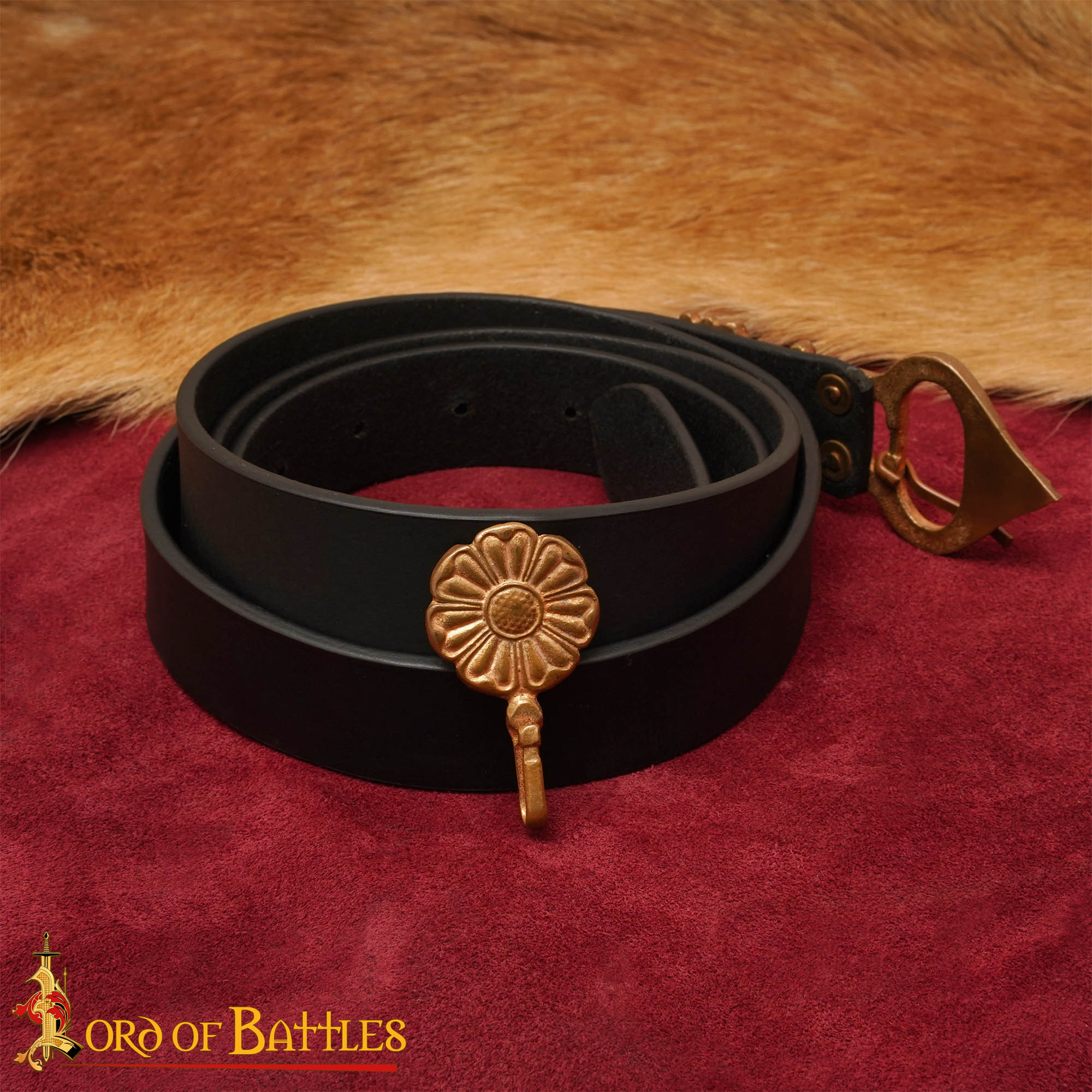 Imagen única de: Cinturón Sajón con Hebilla de Bronce Rey Pequeño