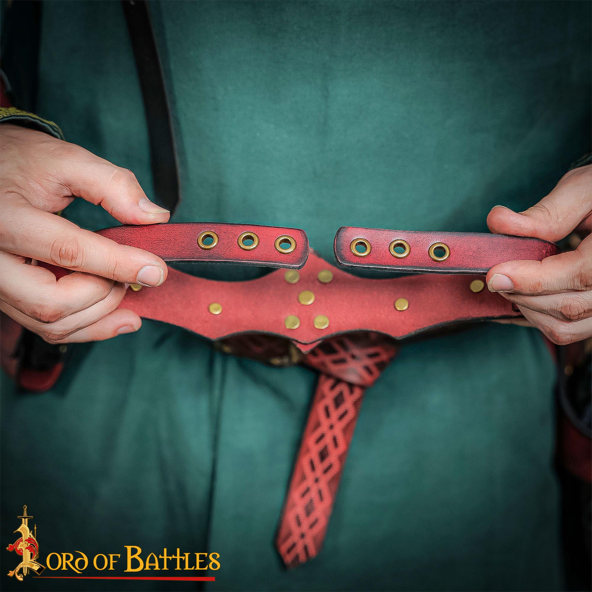 Diadema de cuero vikinga y medieval con adornos metálicos - imagen 7