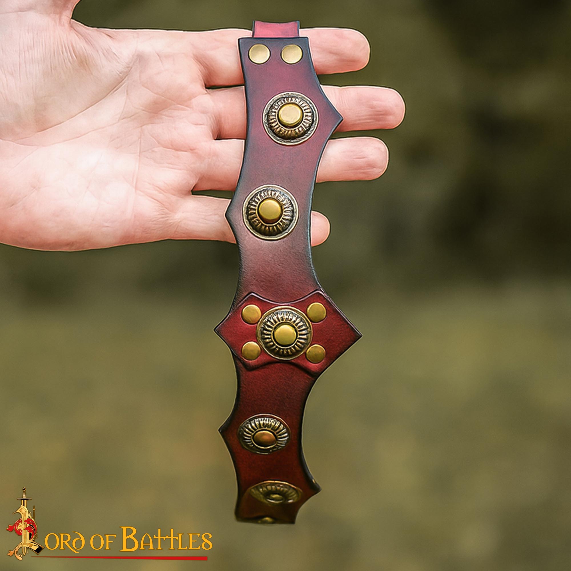 Diadema de cuero vikinga y medieval con adornos metálicos