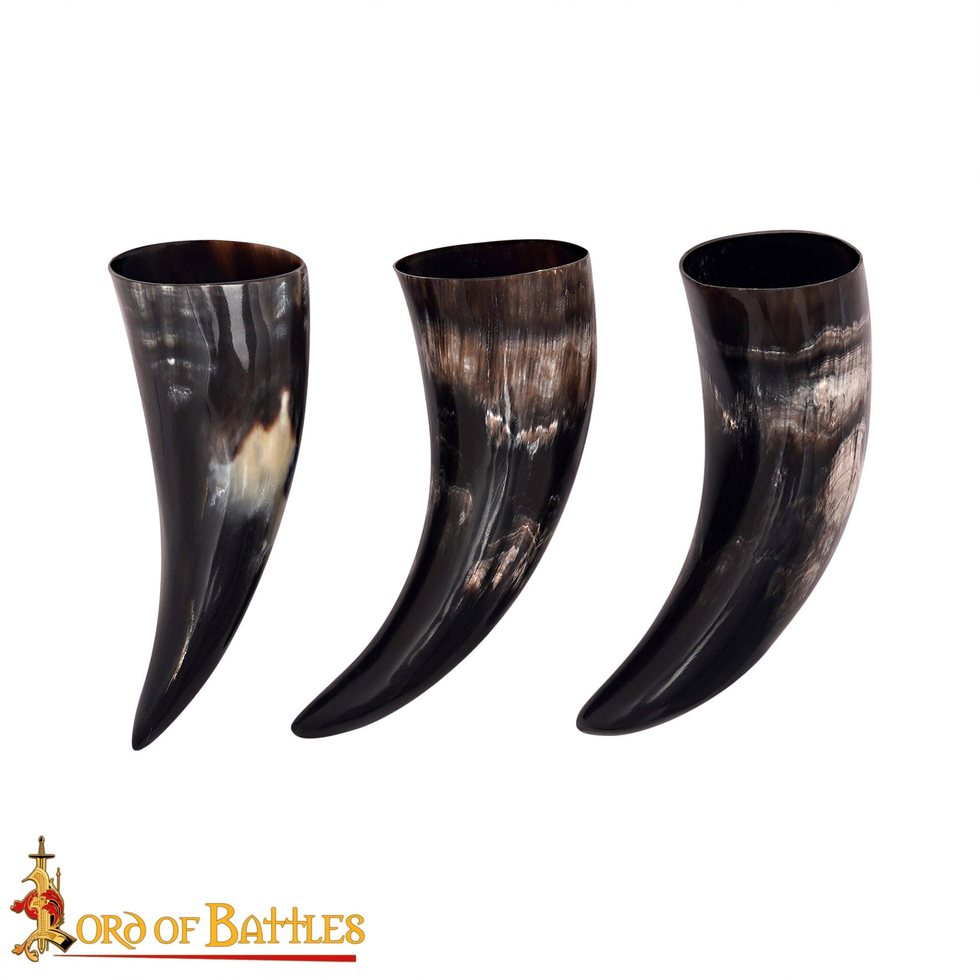Set de 3 cuernos vikingos medievales de buey — 60–80 ml (extra pequeño) - imagen 4
