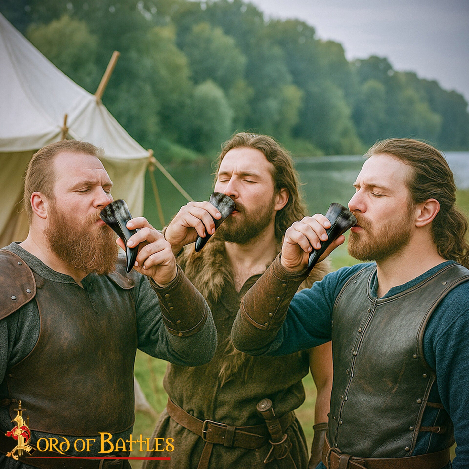 Set de 3 cuernos vikingos medievales de buey — 60–80 ml (extra pequeño) - imagen 5