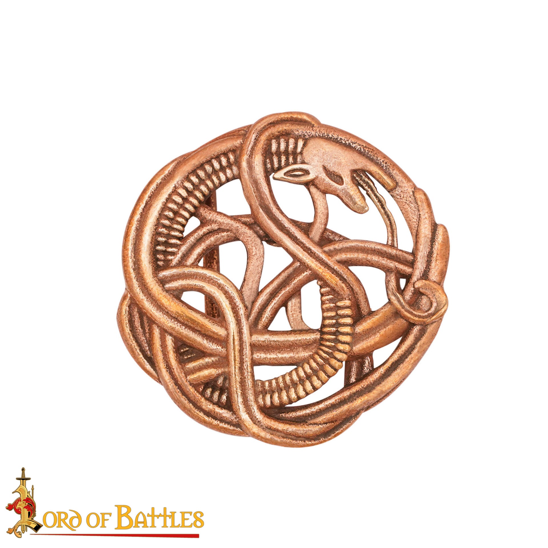 Hebilla de bronce con nudo de serpiente - estilo vikingo