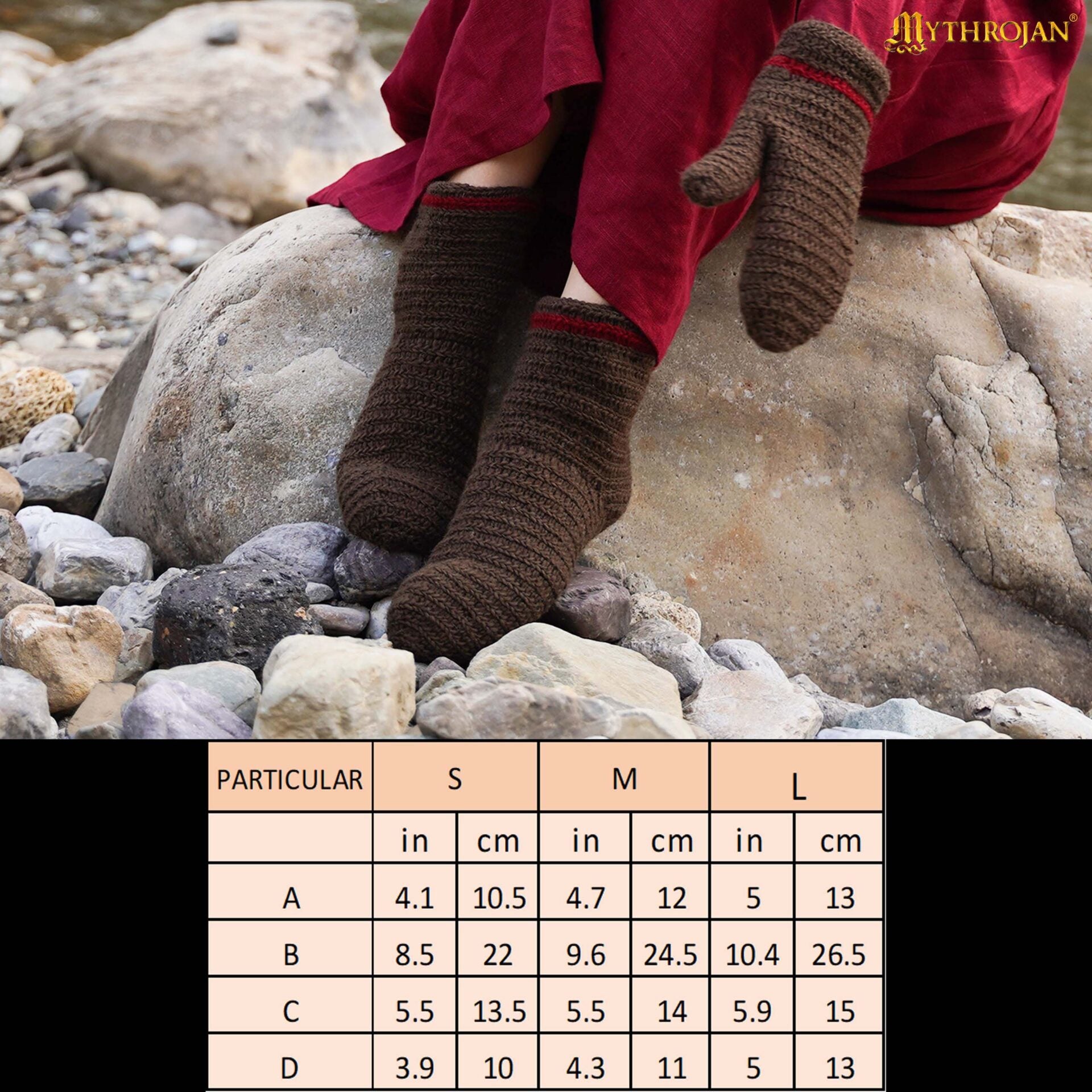 Calcetines naalbinding de lana 100% — hechos a mano, estilo vikingo - imagen 8