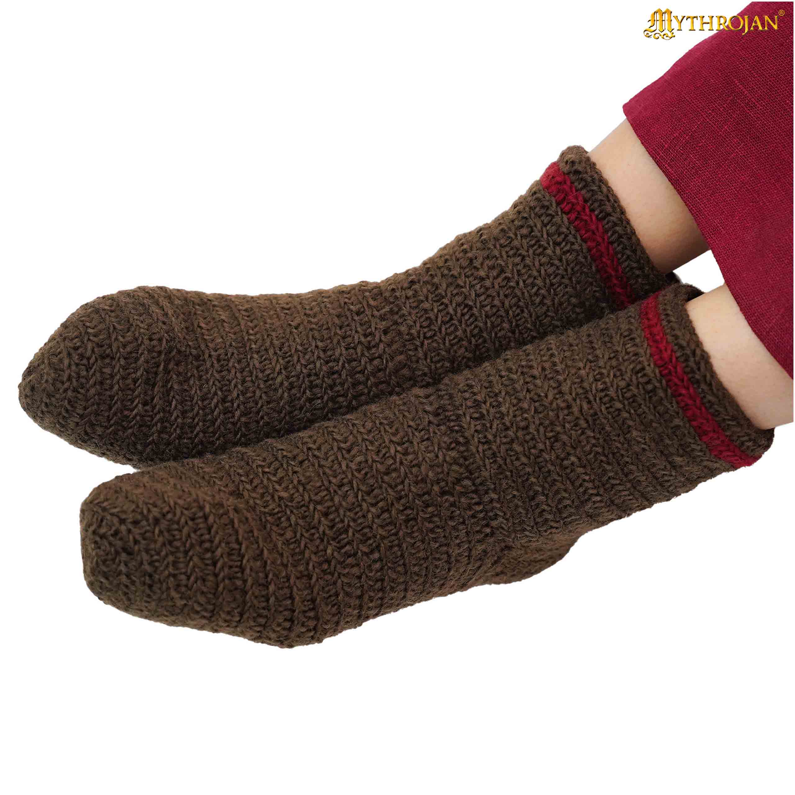 Calcetines naalbinding de lana 100% — hechos a mano, estilo vikingo - imagen 5