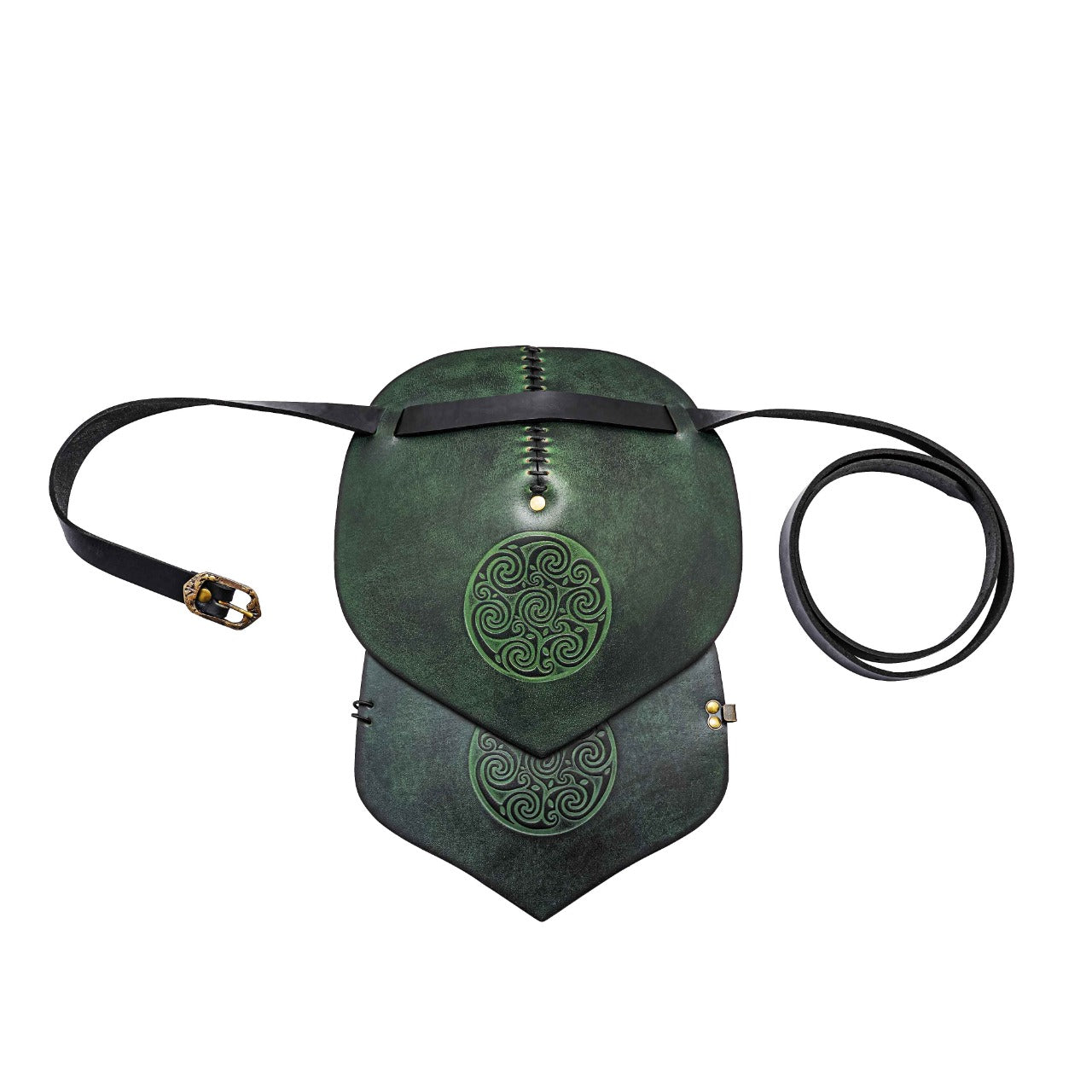 Hombrera de cuero con diseño celta en espiral — Descontinuada - Verde