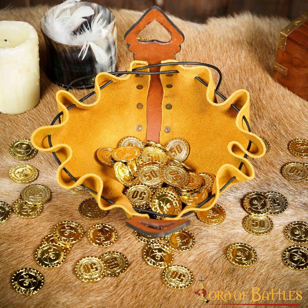 Bolsa de cinturón de cuero con nudos celtas en relieve - imagen 9