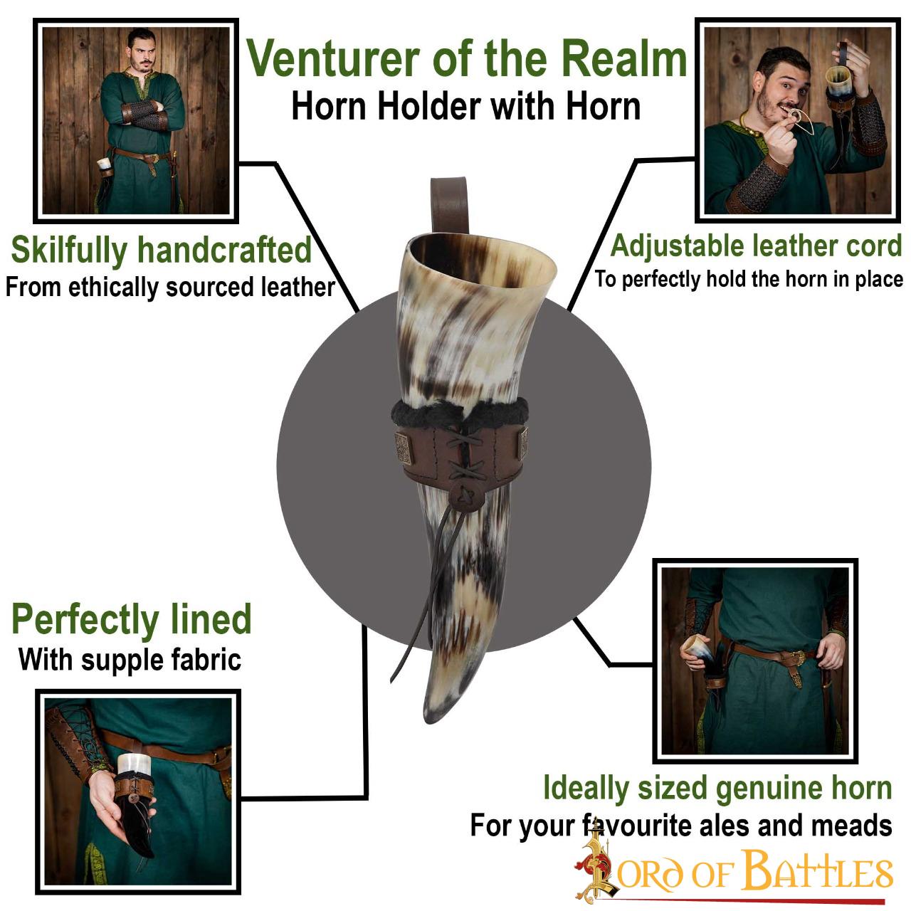 Porta-cuerno forrado de cuero 400 ml - Venturer of the Realm - imagen 5