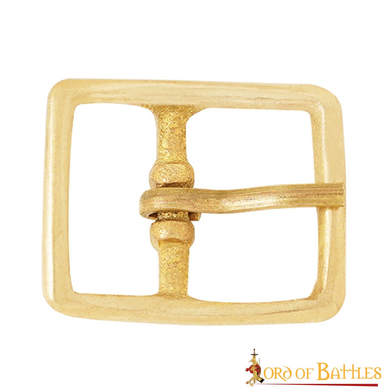 Imagen única de: Hebilla Medieval de Latón para Cinturón - Marco Rectangular Compacto