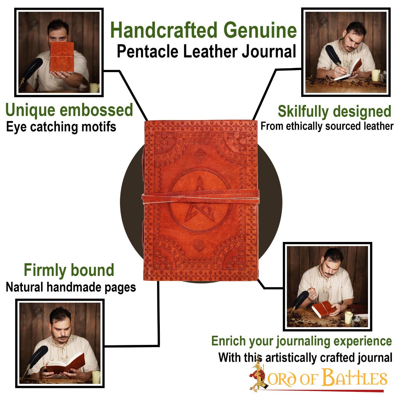 Imagen única de: Diario medieval de piel genuina con pentagrama - imagen 4