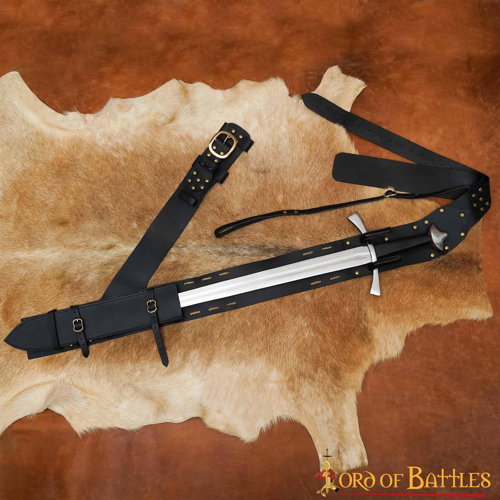 Bandolera de espalda para espada en cuero genuino - imagen 7